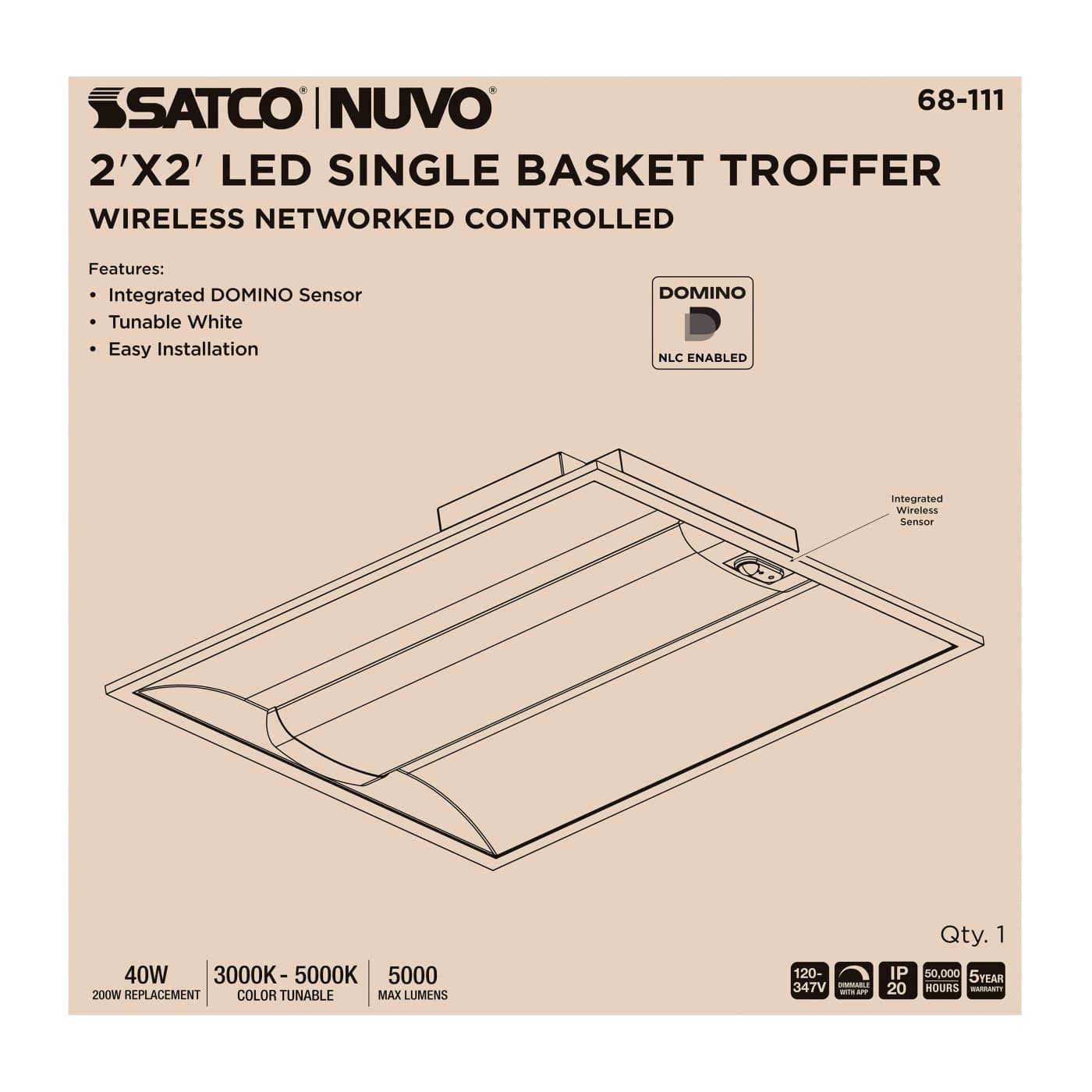 DOMINO 2X2 TROFFER - 68-111