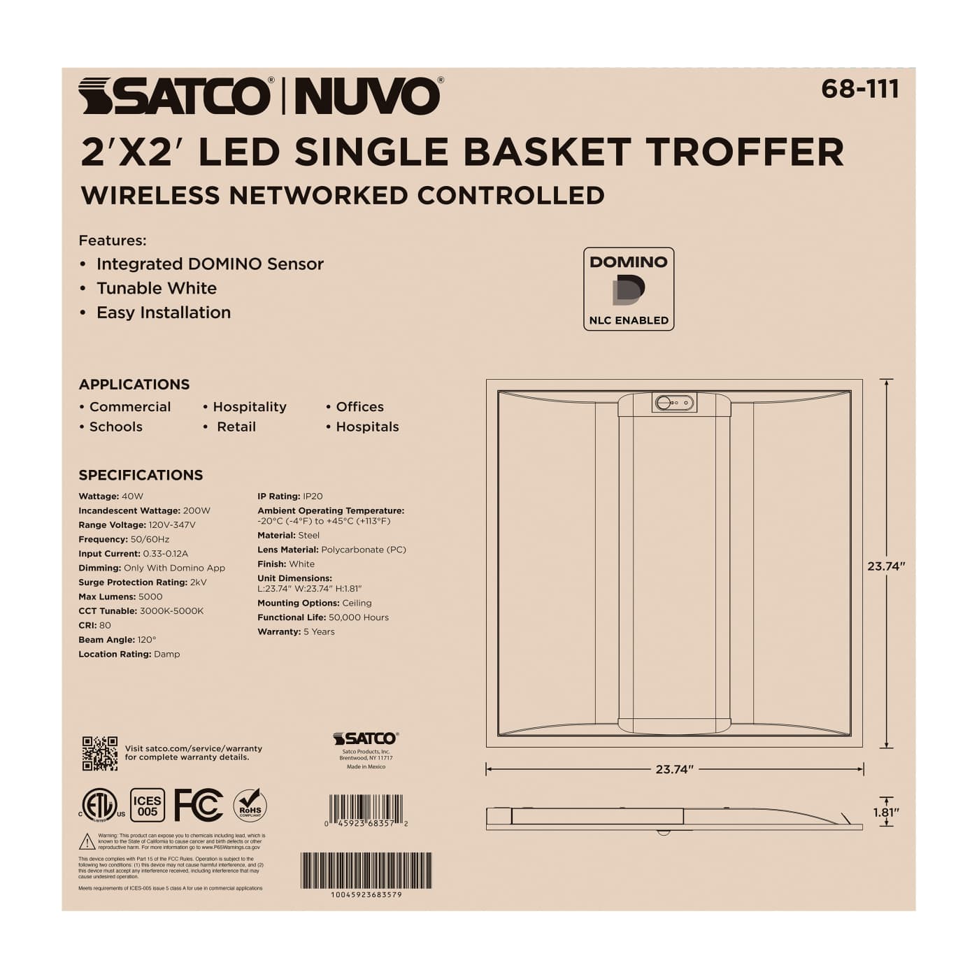 DOMINO 2X2 TROFFER - 68-111