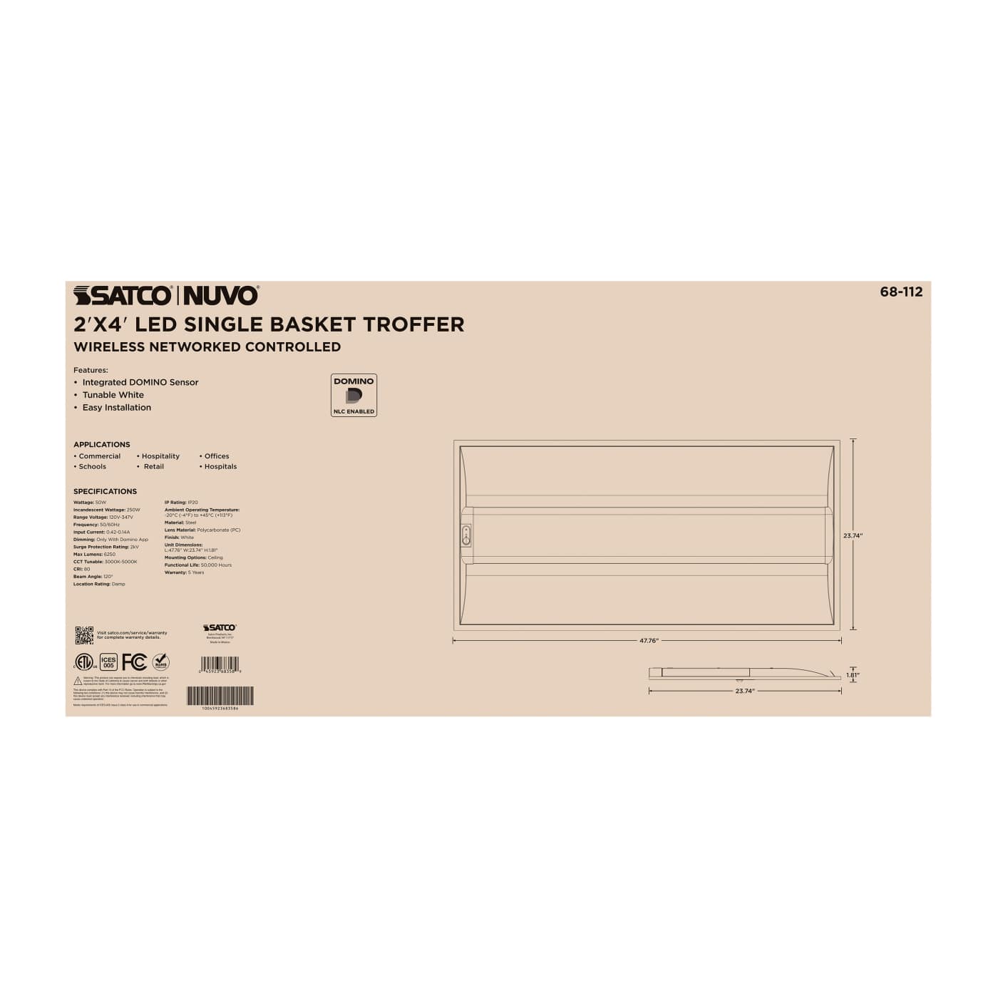 DOMINO 2X4 TROFFER - 68-112