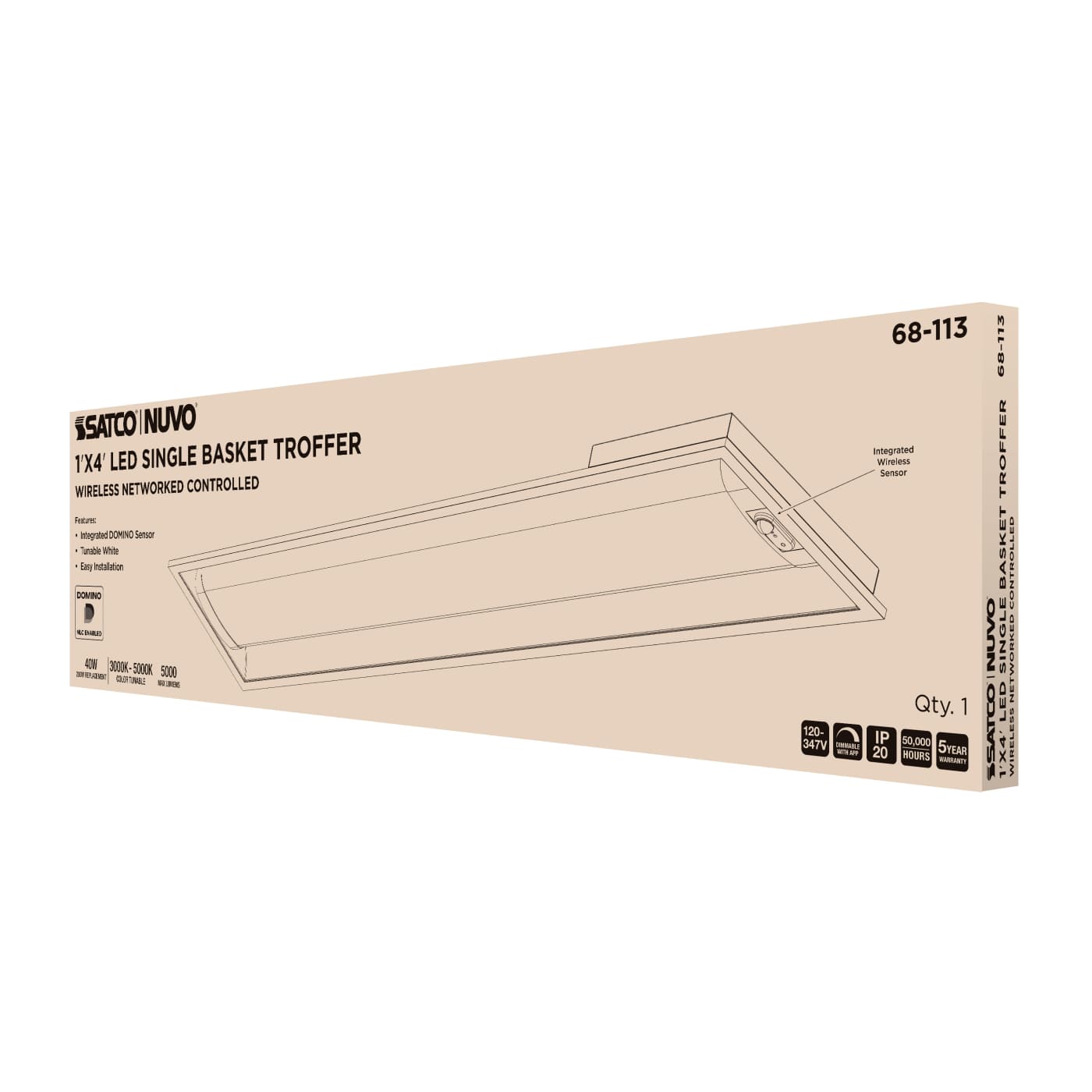 DOMINO 1X4 TROFFER - 68-113