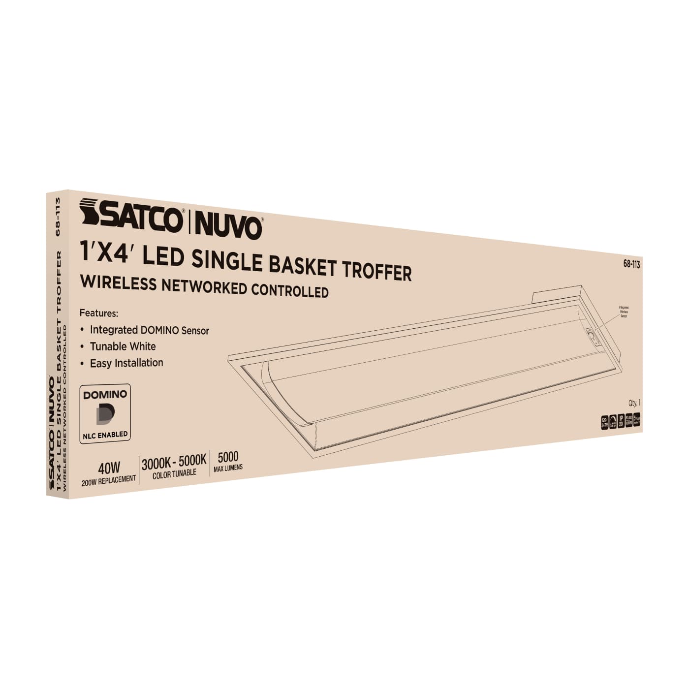 DOMINO 1X4 TROFFER - 68-113