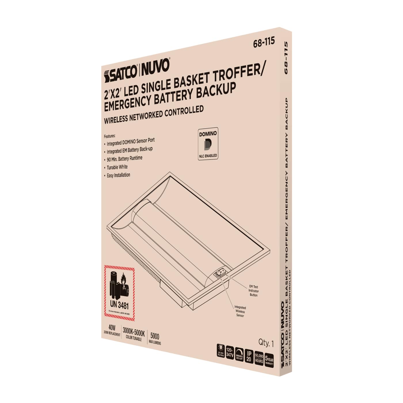 DOMINO 2X2 TROFFER-EM - 68-115