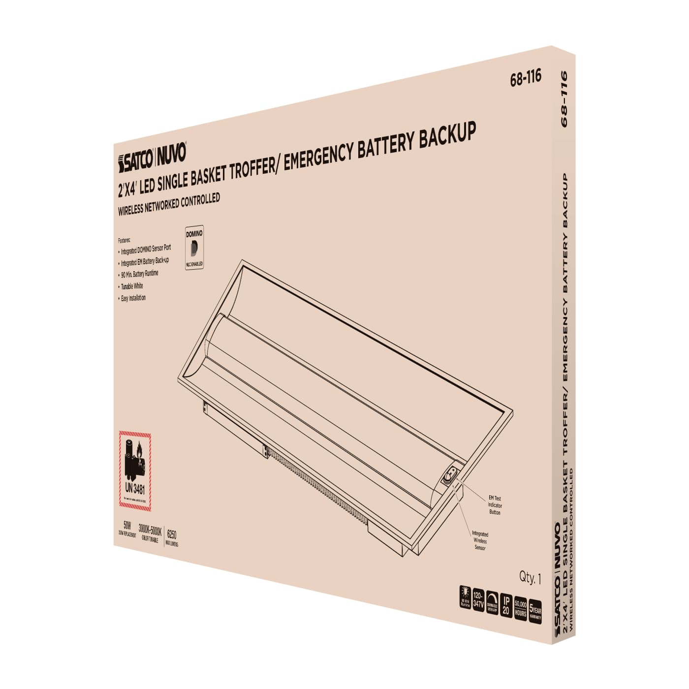 DOMINO 2X4 TROFFER-EM - 68-116