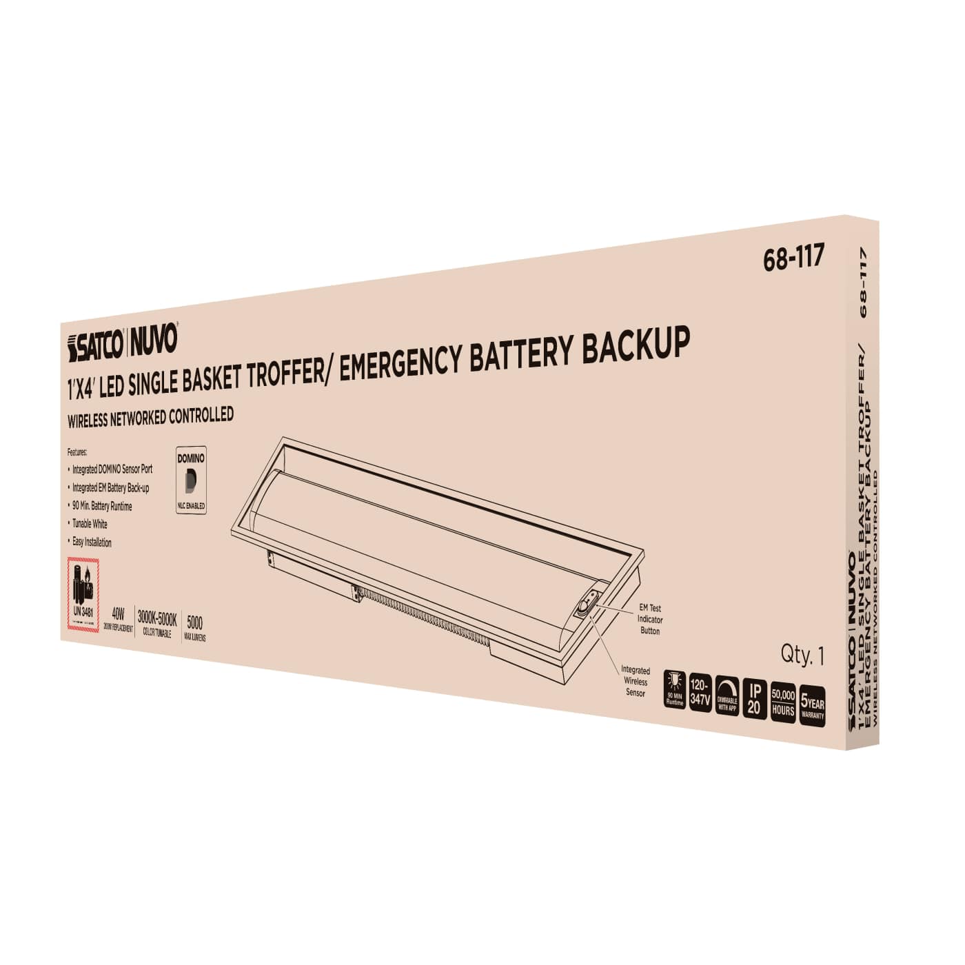 DOMINO 1X4 TROFFER-EM - 68-117