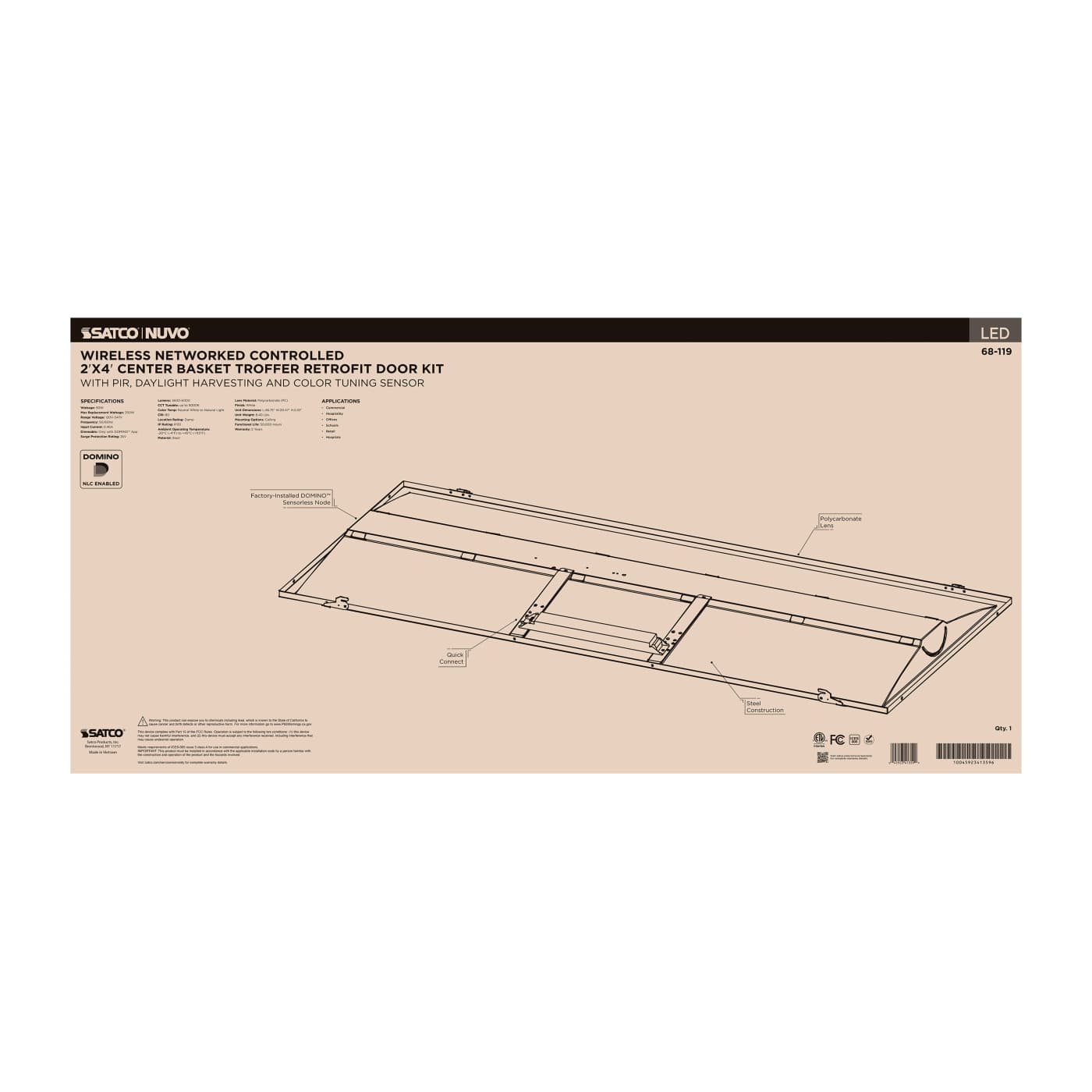 DOMINO 2X4 TROFFER RETRO KIT - 68-119