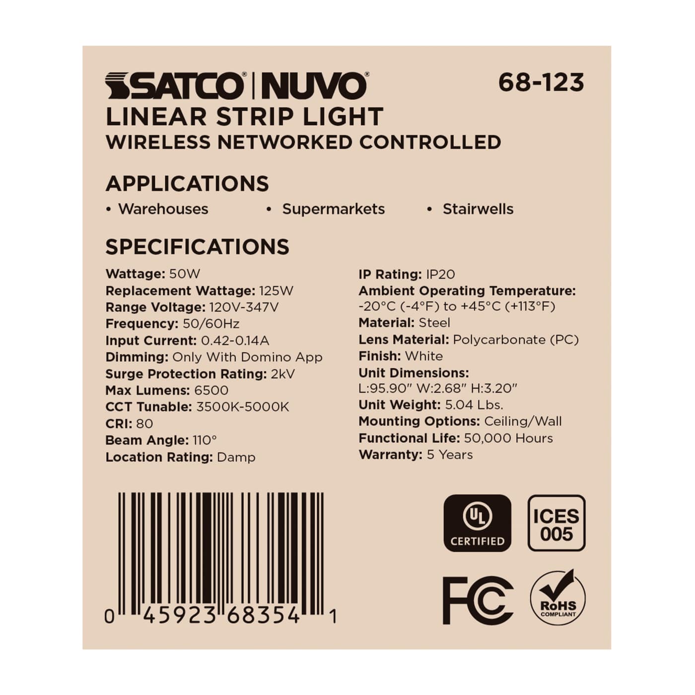 DOMINO 8FT LINEAR STRIP - 68-123