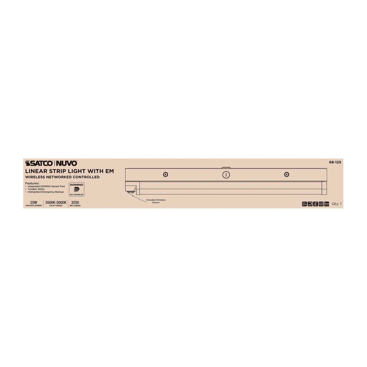 DOMINO 2FT LINEAR STRIP-EM - 68-125