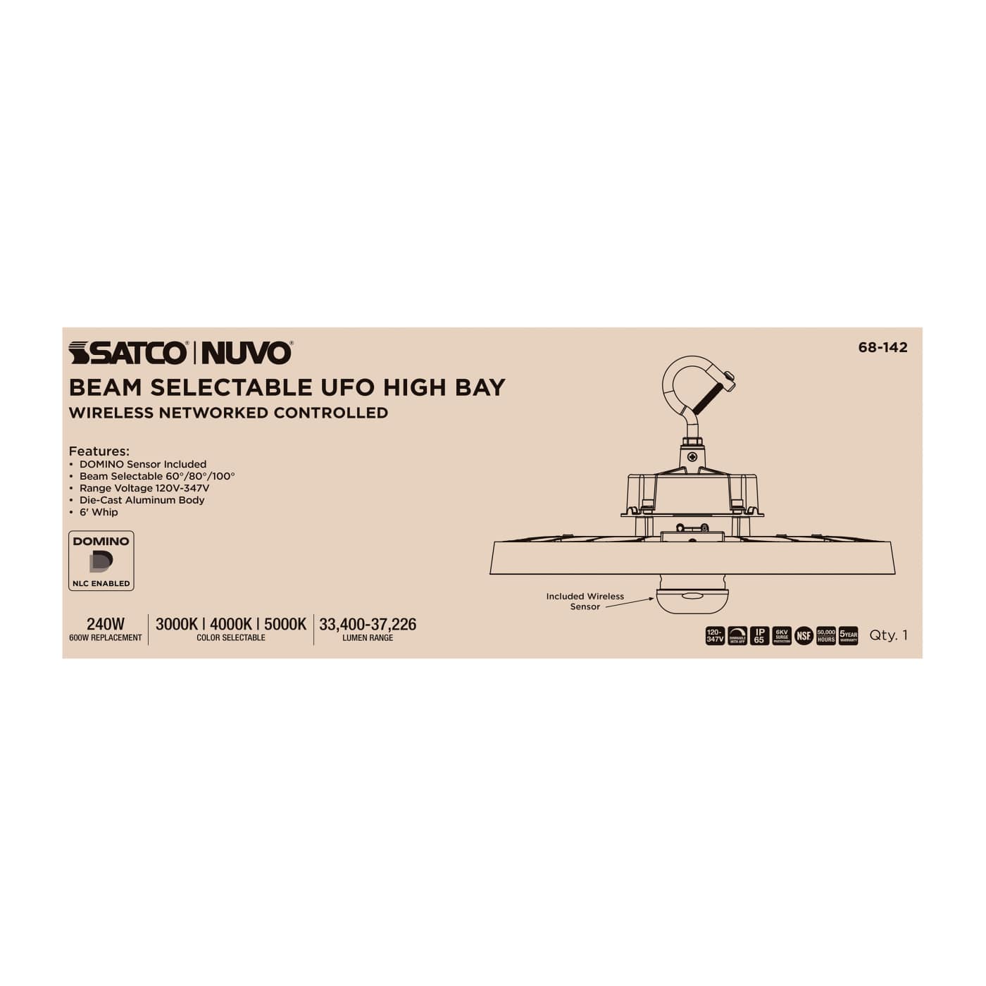 DOMINO UFO HIGH BAY 120-347 - 68-142