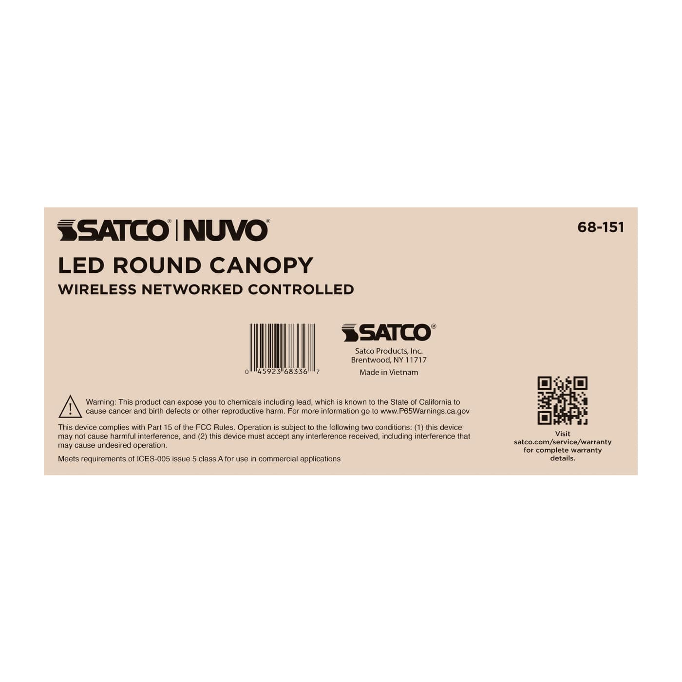 DOMINO 55W ROUND CANOPY LIGHT - 68-151