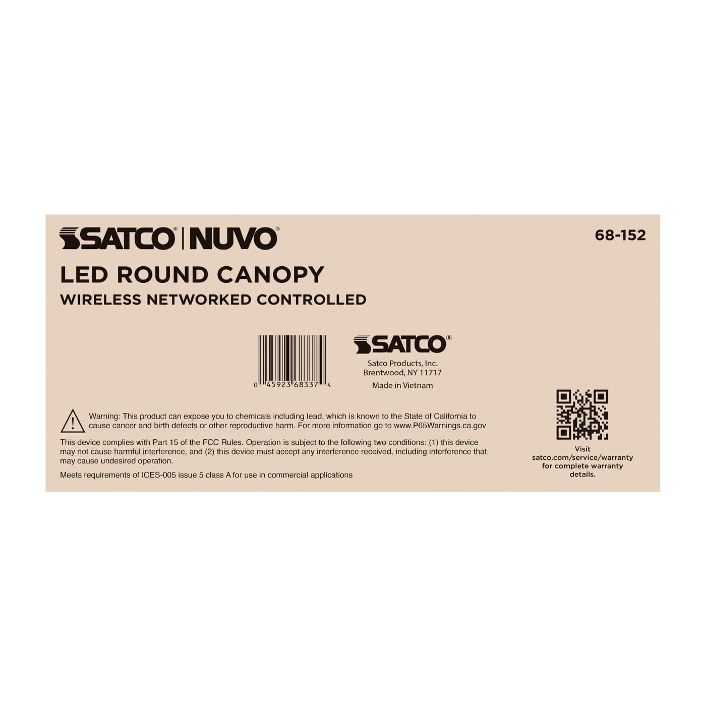 DOMINO 55W ROUND CANOPY LIGHT - 68-152