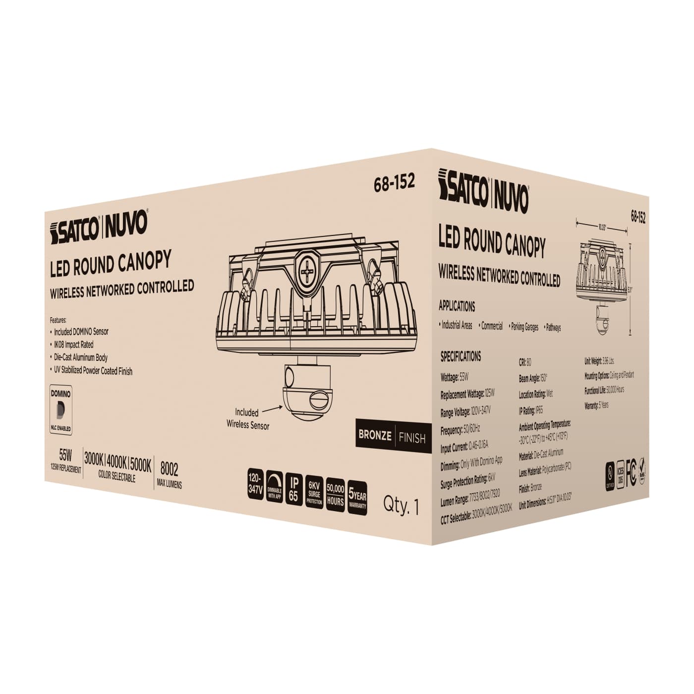 DOMINO 55W ROUND CANOPY LIGHT - 68-152