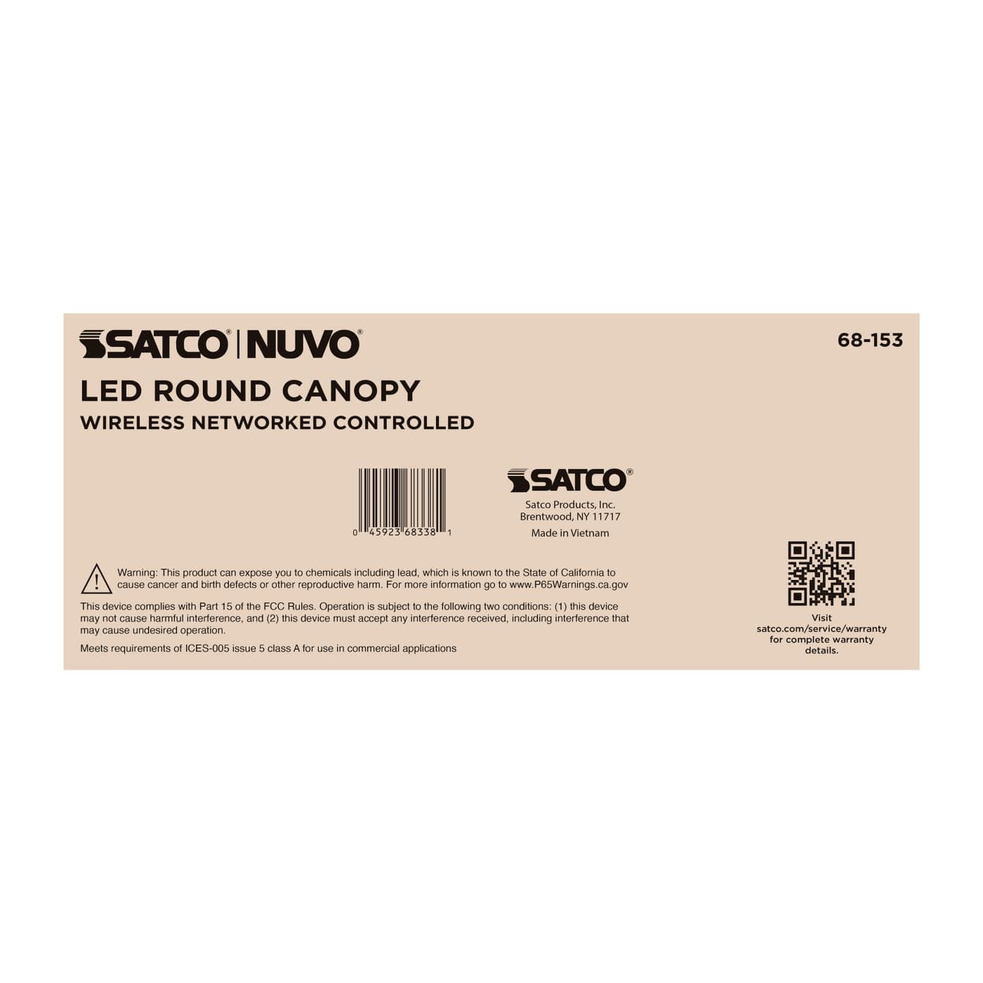 DOMINO 100W ROUND CANOPY LIGHT - 68-153