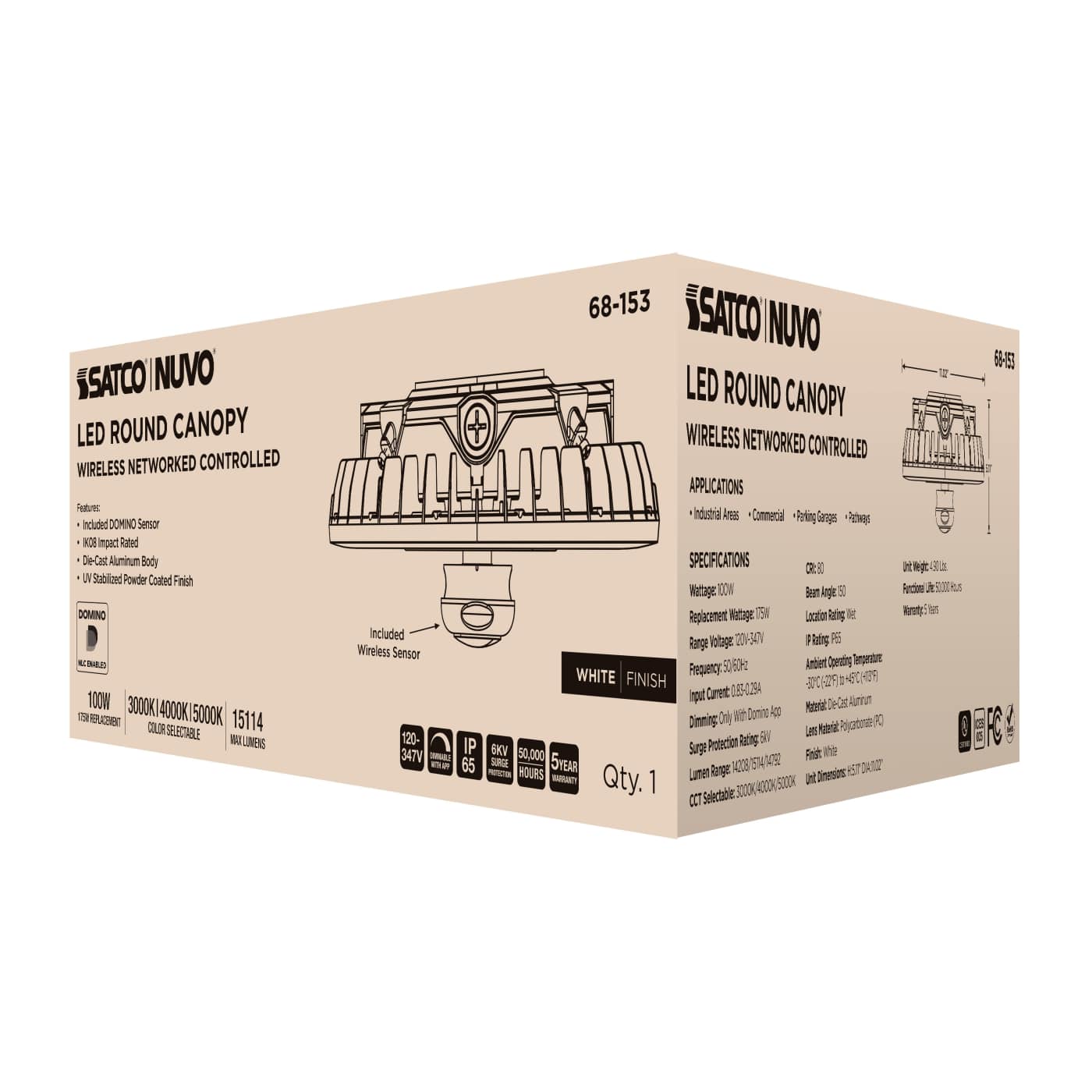 DOMINO 100W ROUND CANOPY LIGHT - 68-153