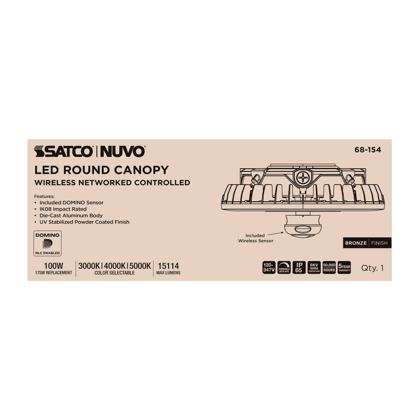 DOMINO 100W ROUND CANOPY LIGHT - 68-154