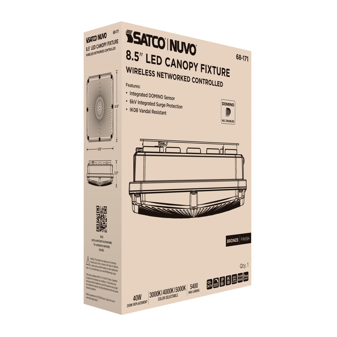 DOMINO 8.5" CANOPY LIGHT SQ - 68-171