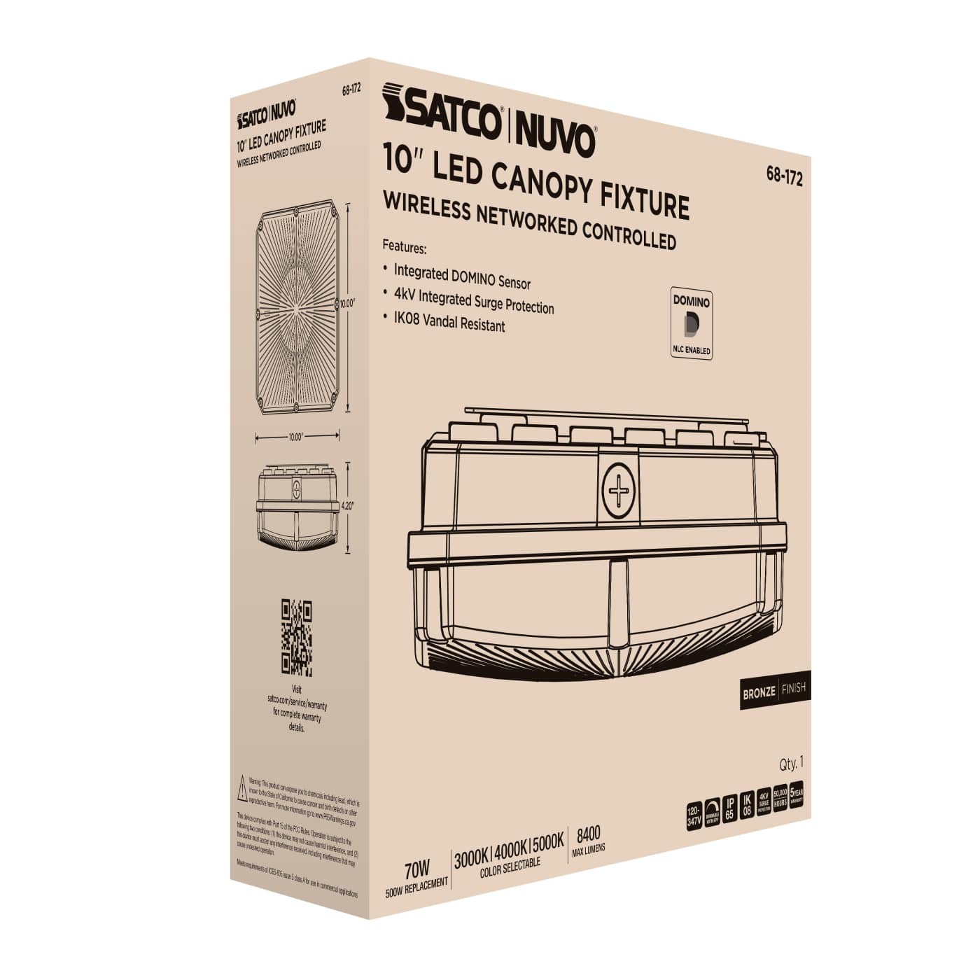 DOMINO 10" CANOPY LIGHT SQ - 68-172