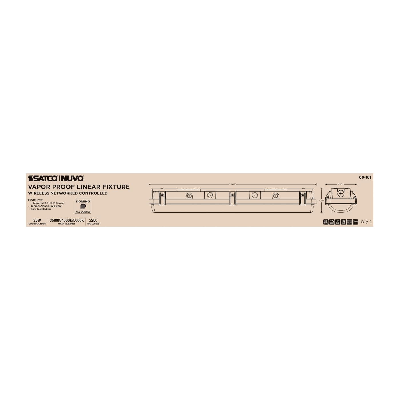 DOMINO 2FT VAPOR TIGHT - 68-181