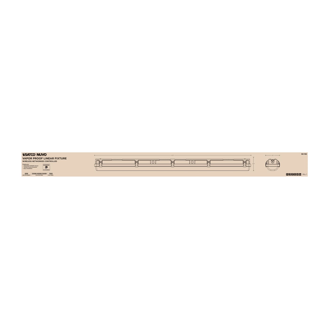 DOMINO 4FT VAPOR TIGHT - 68-182