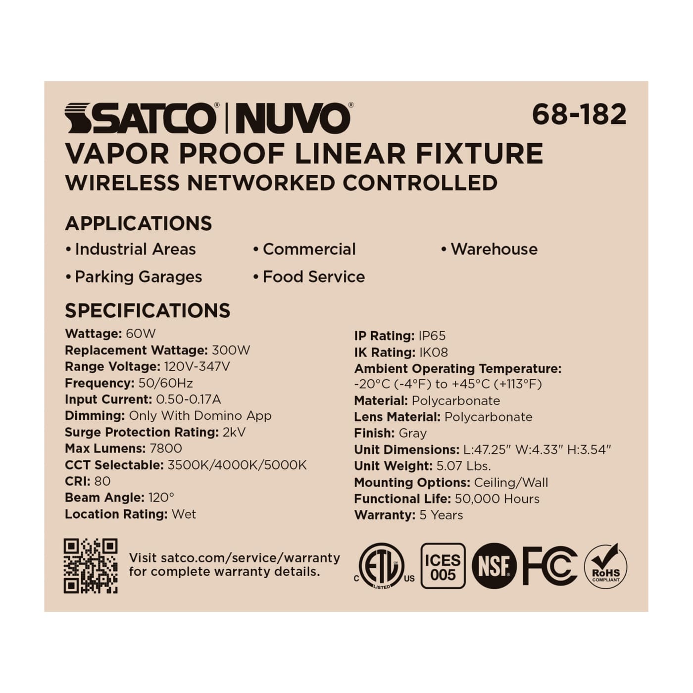 DOMINO 4FT VAPOR TIGHT - 68-182
