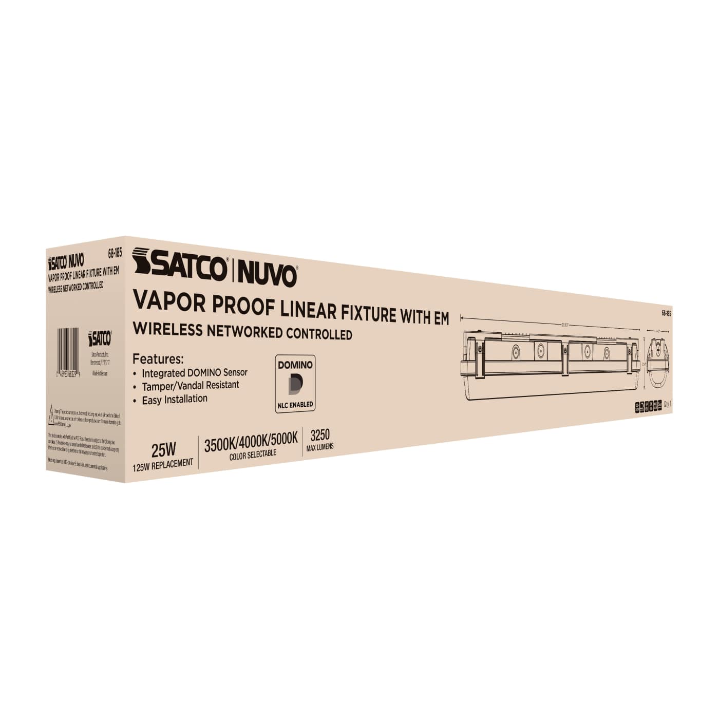 DOMINO 2FT VAPOR TIGHT-EM - 68-185