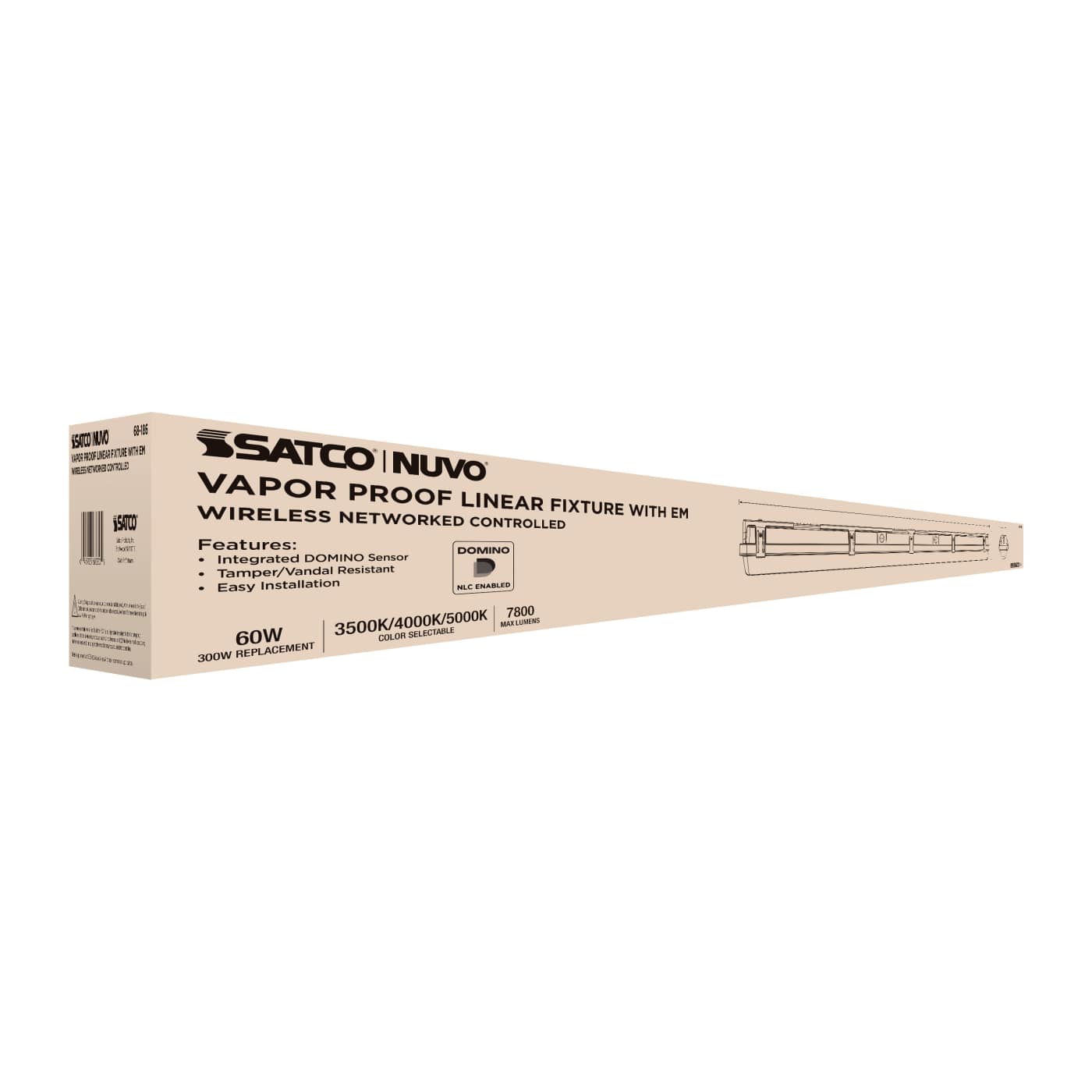 DOMINO 4FT VAPOR TIGHT-EM - 68-186