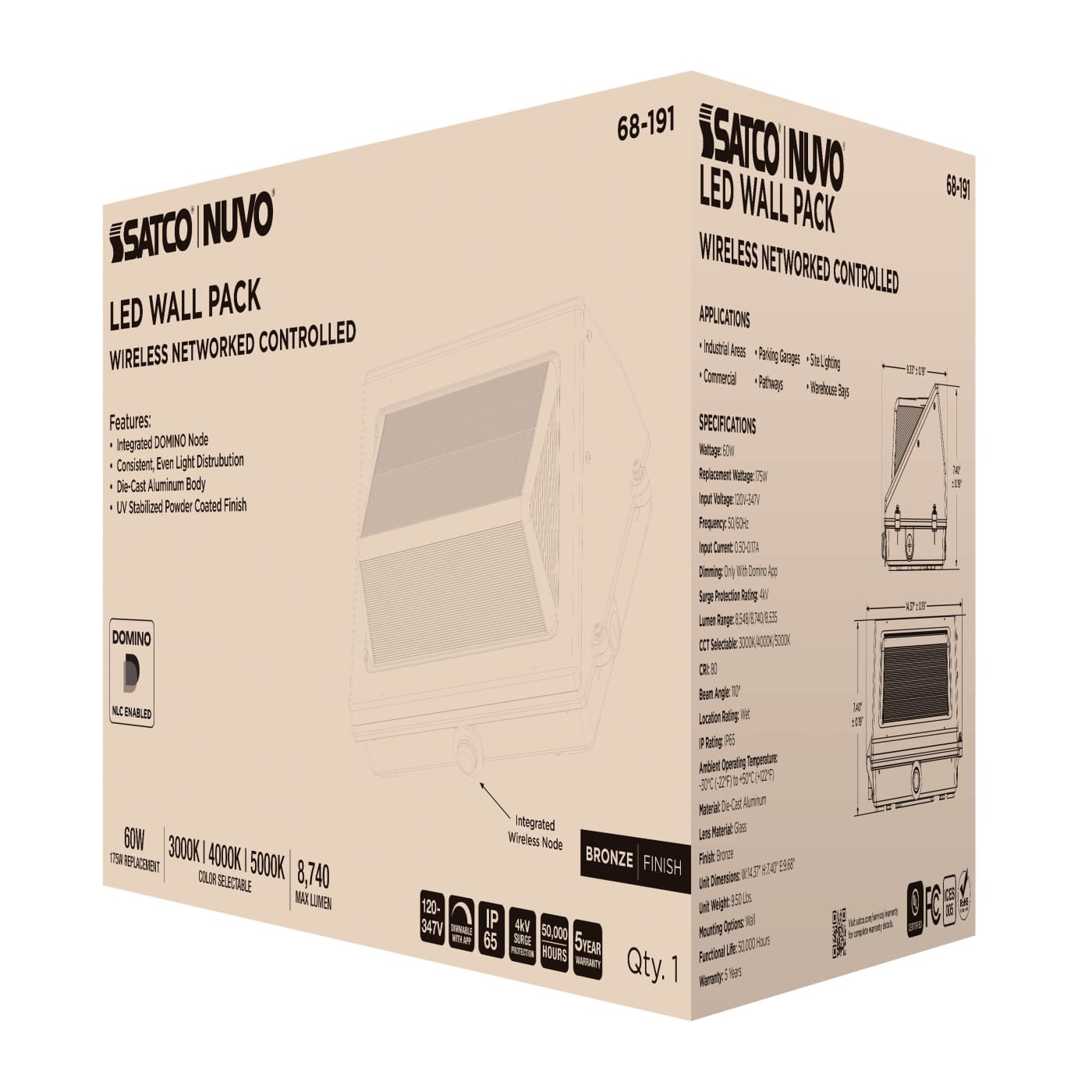 DOMINO WALL PACK 120-347V - 68-191