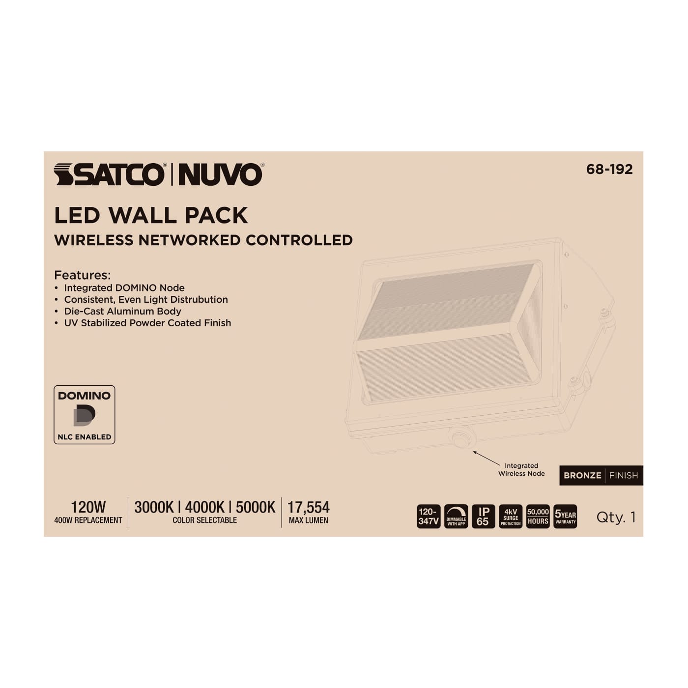 DOMINO WALL PACK 120-347V - 68-192