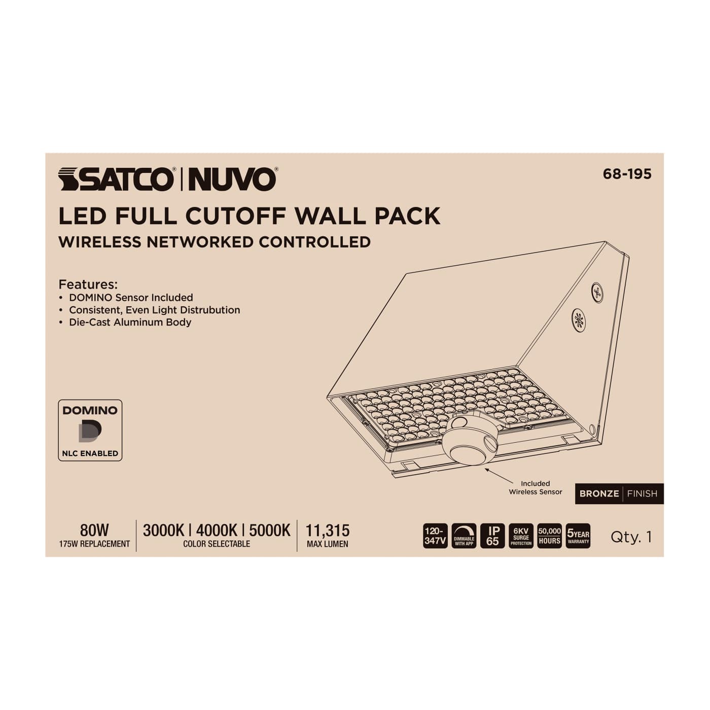 DOMINO WALL PACK 120-347V - 68-195