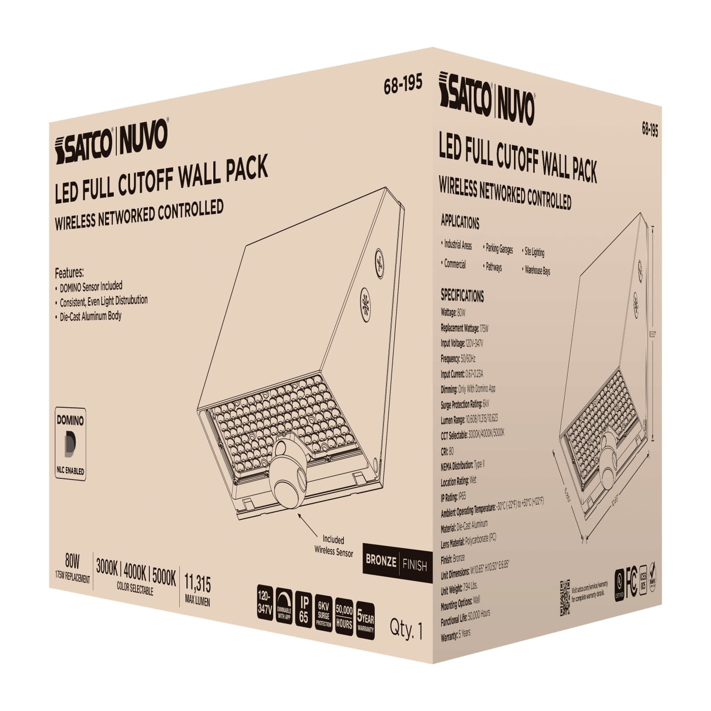 DOMINO WALL PACK 120-347V - 68-195