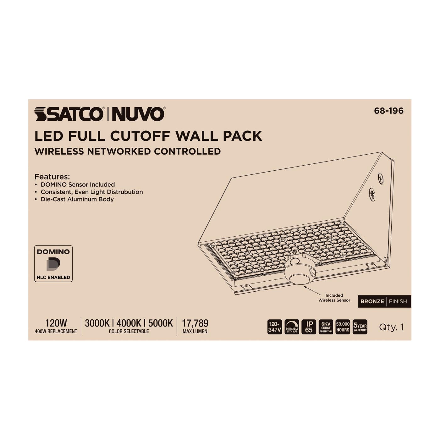 DOMINO WALL PACK 120-347V - 68-196