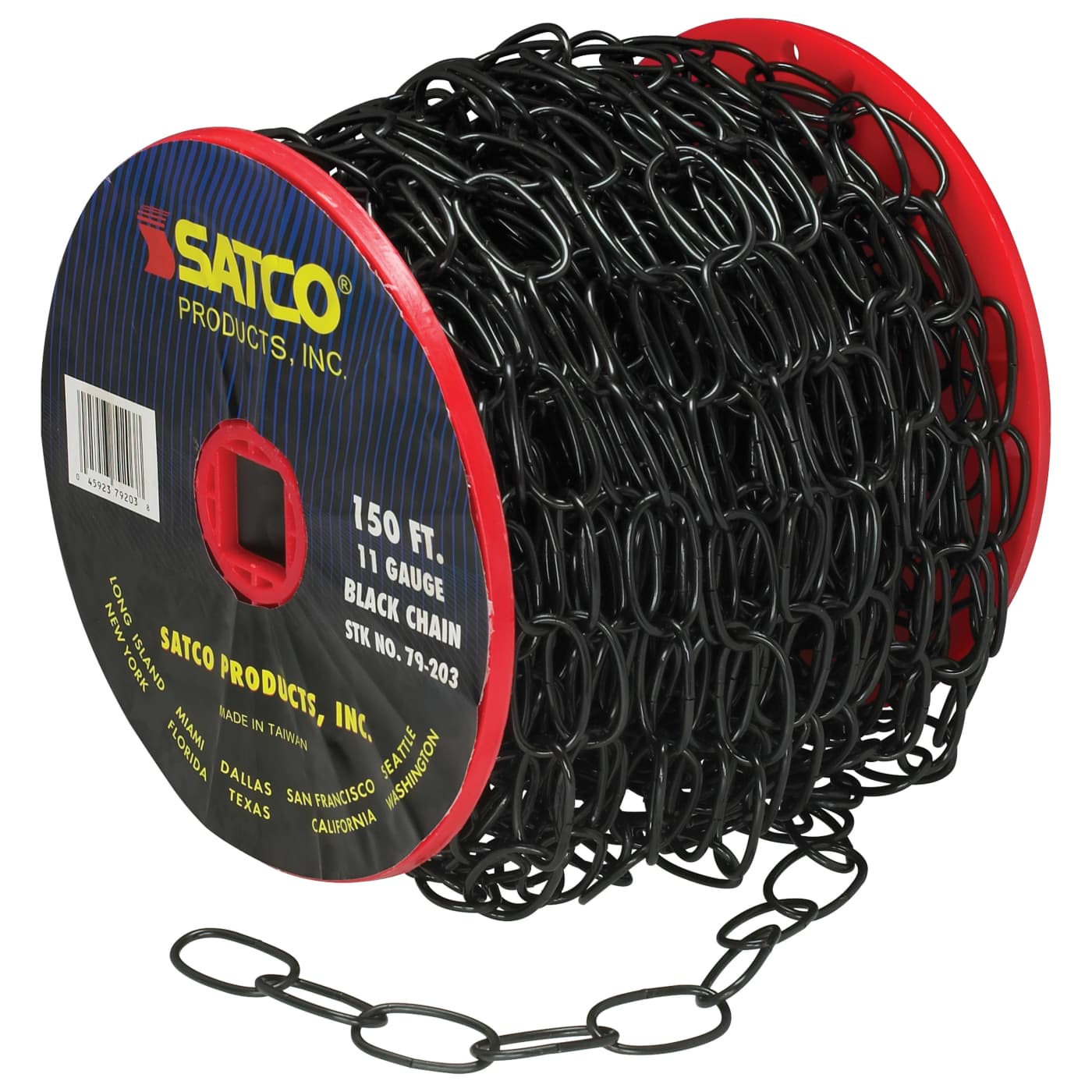 150'REEL BLK FIN 11 GAUGE CHAI - 79-203