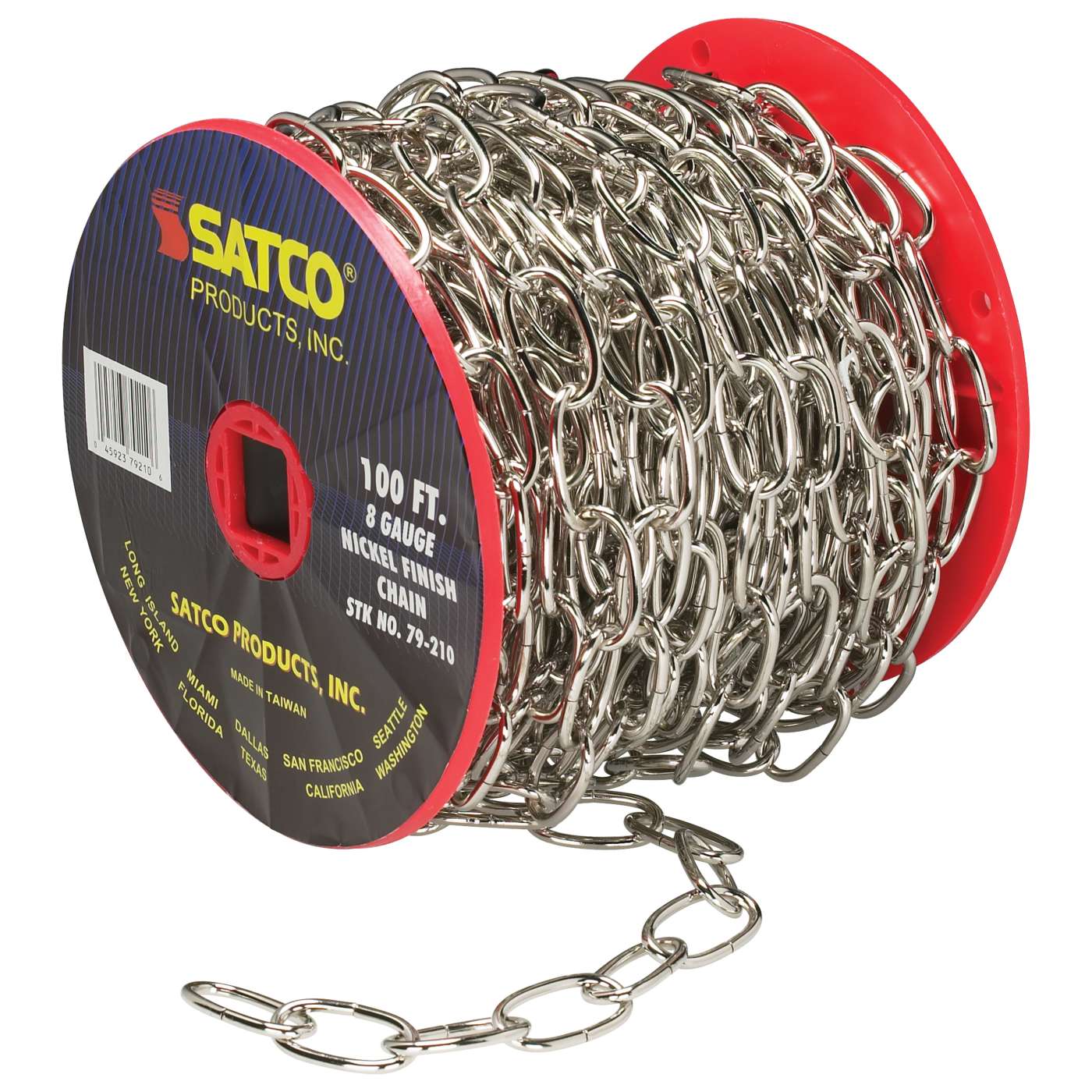 100' REEL CHAIN NICKEL 8 GAUGE - 79-210
