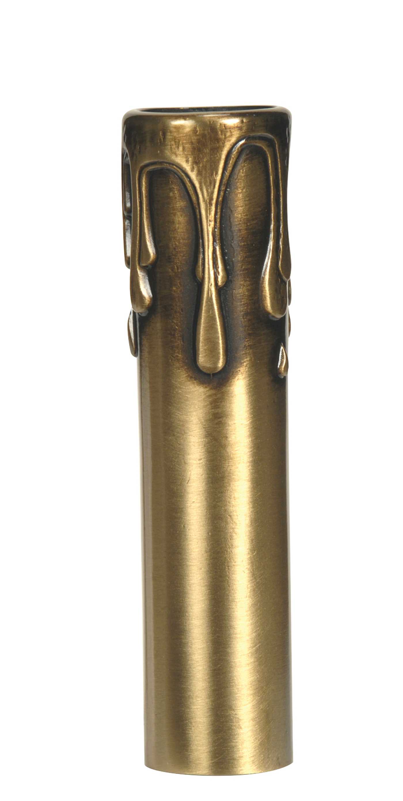 4" ANT BRASS DRIP METAL CANDLE - 80-2142