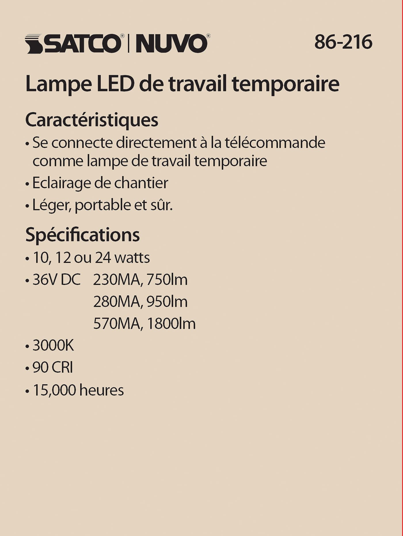 REMOTE DRIVER TEMP LIGHT - 86-216