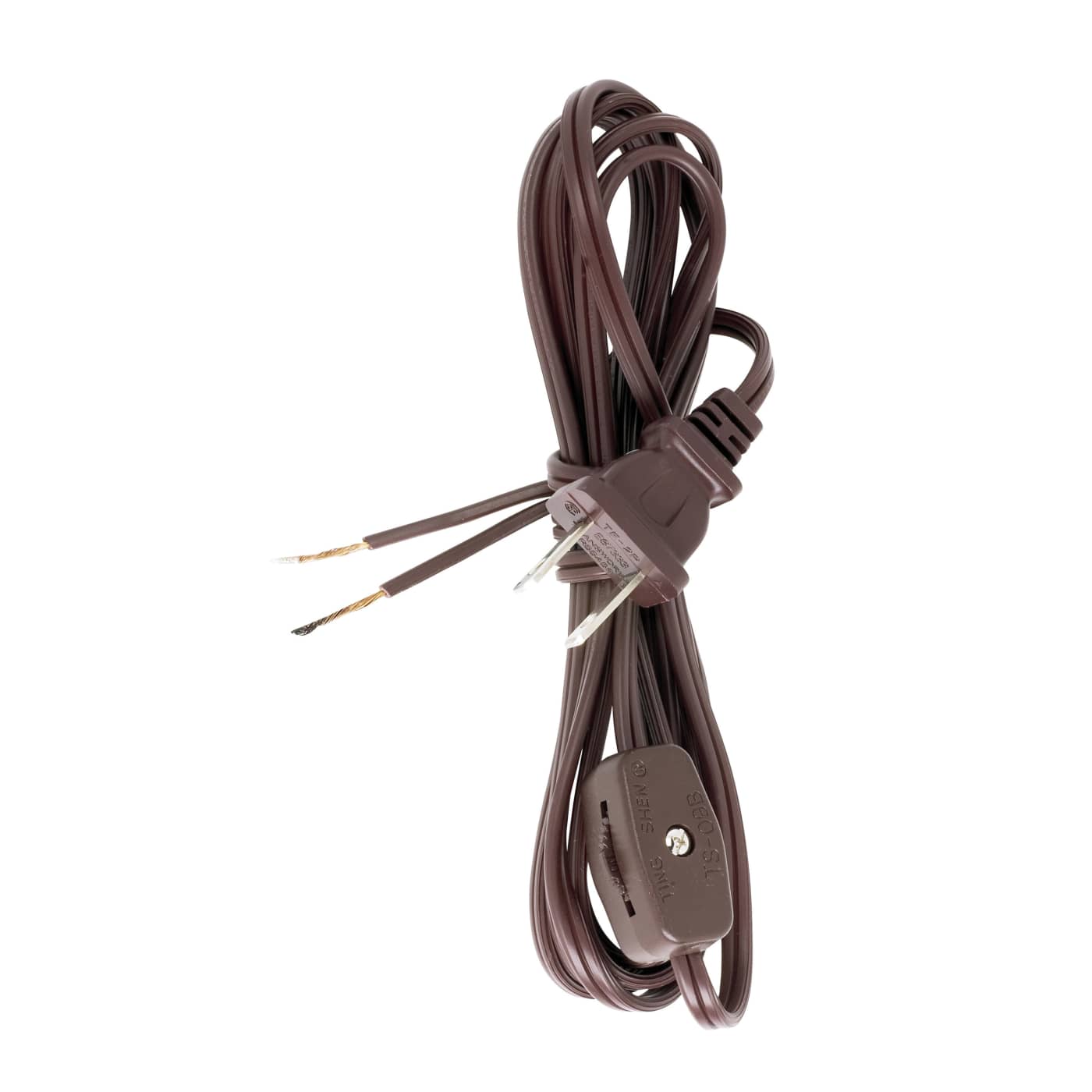 8' BROWN CORD SET W SWITCH SPT - 90-1582
