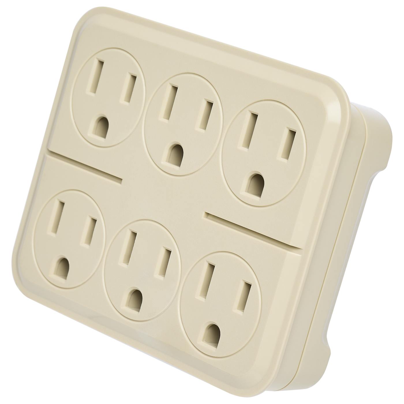 IVORY 6 OUTLETS GRD ADAPTER - 90-2630