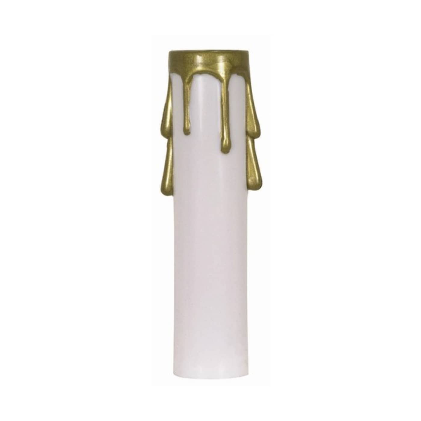 3" WHTE/GOLD DRIP CAND. CANDLE - 90-352