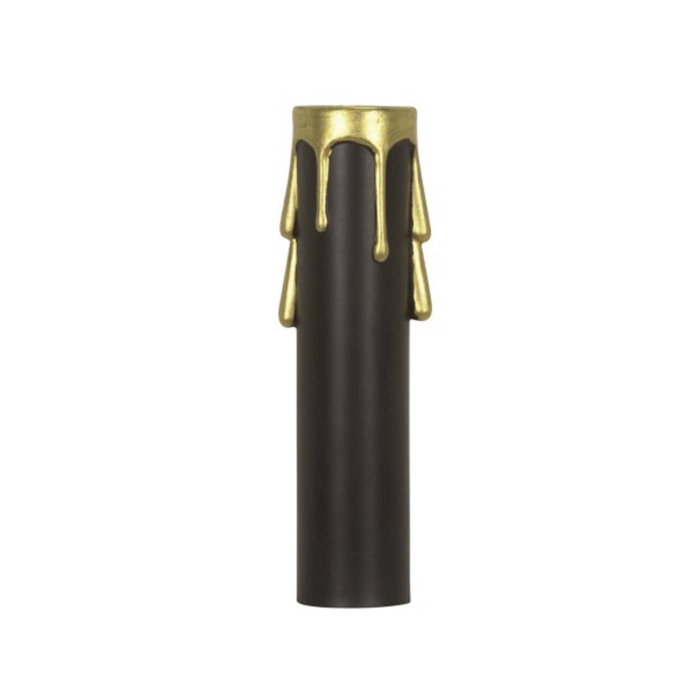 3" BLCK/GOLD DRIP CAND. CANDLE - 90-366