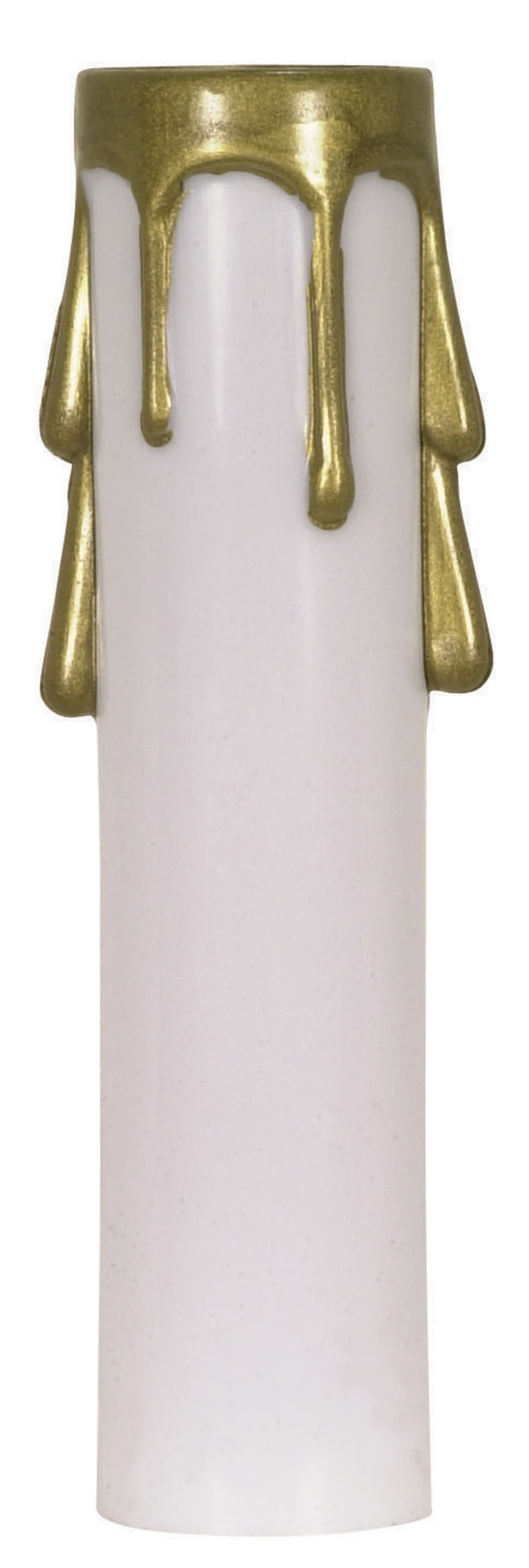 4" WHT/GOLD DRIP CAND CANDLE - 90-372