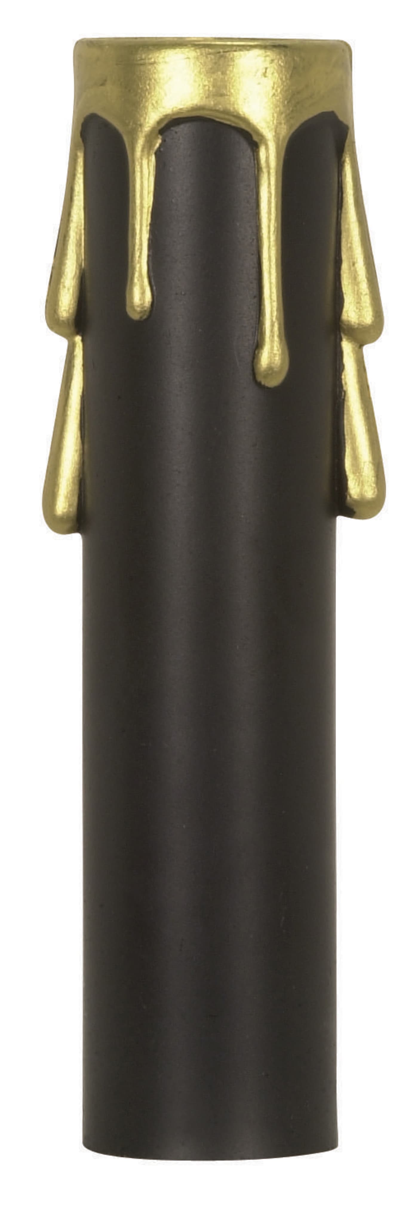 4" BLK/GOLD DRIP CAND. CANDLE - 90-374