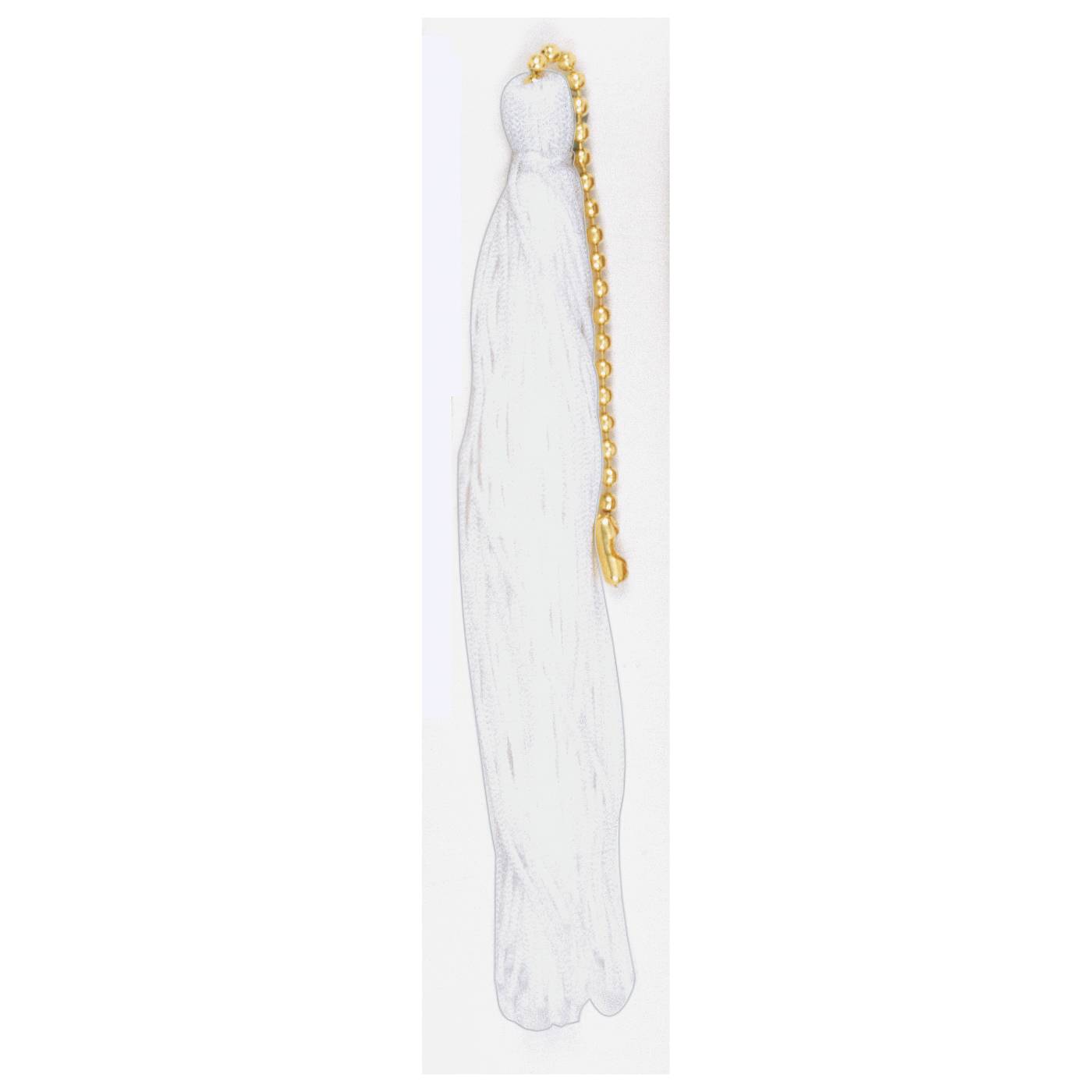 WHITE TASEL W/ BEADED CHAIN - 90-503