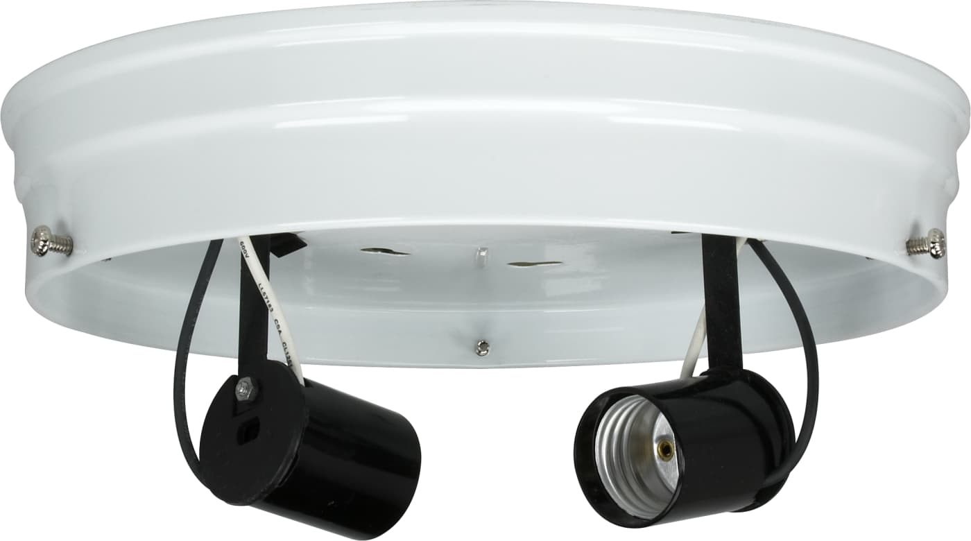 8" WHITE 2 LIGHT WIRED PAN - 90-684