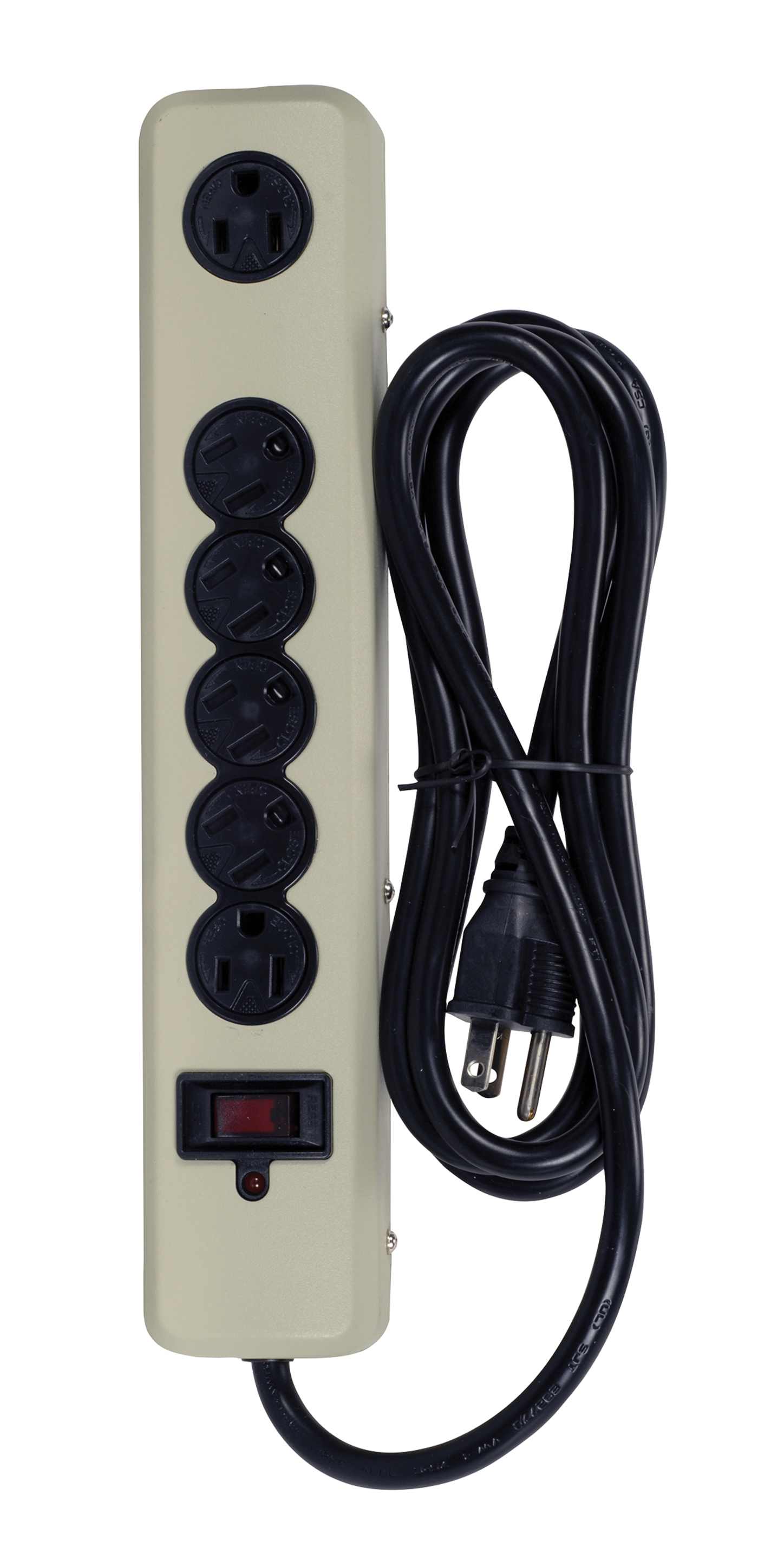 BEIGE 6 OUTLET METAL SURGE - 91-232