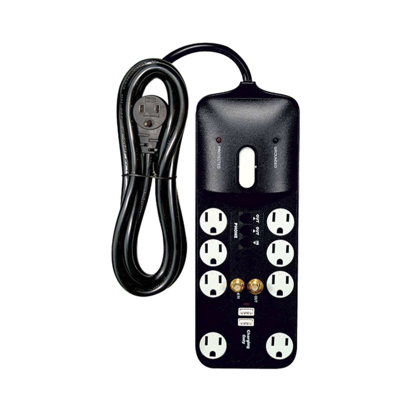 BLACK 8 OUTLET SURGE PROTECTOR - 91-234