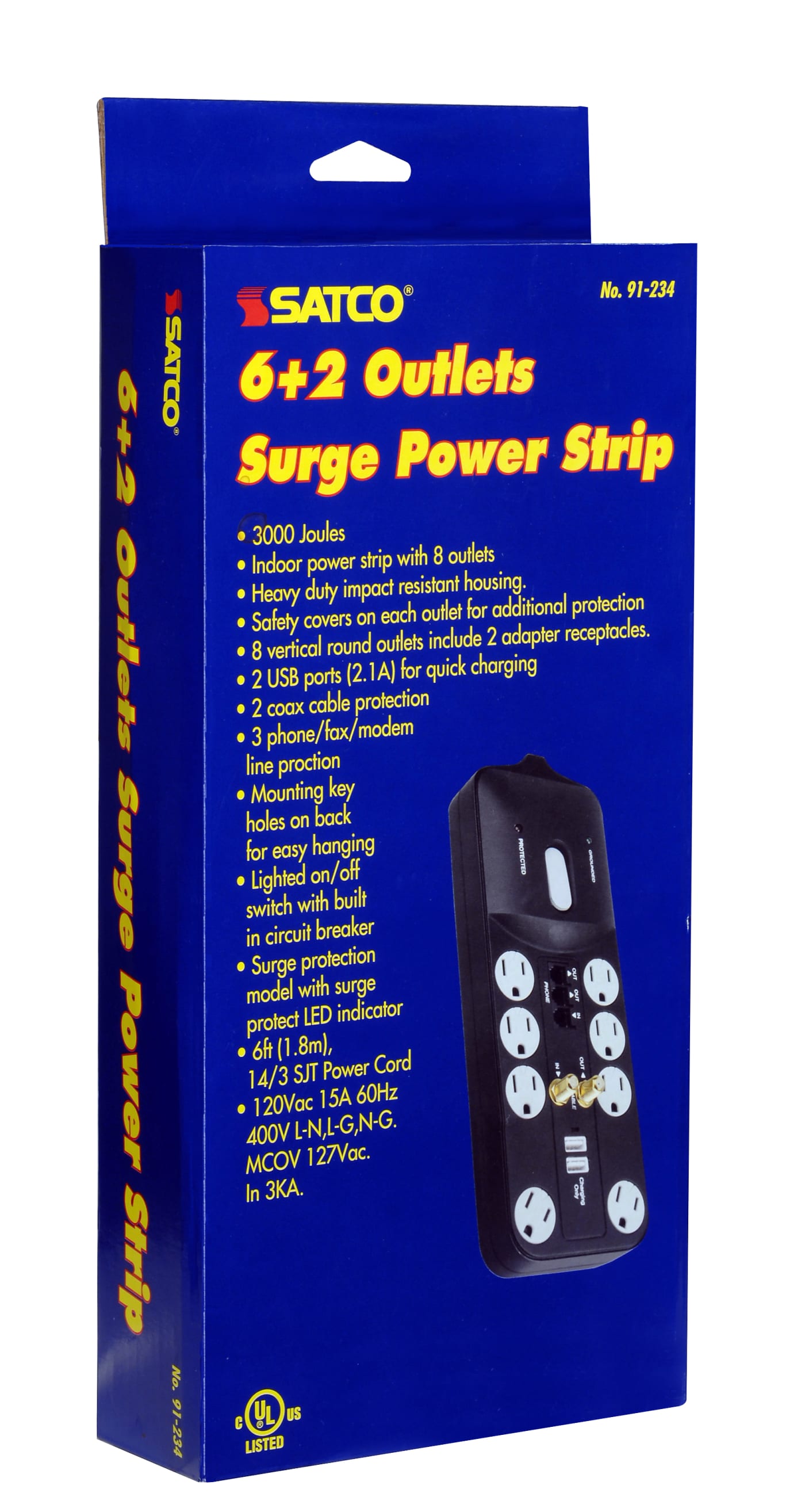 BLACK 8 OUTLET SURGE PROTECTOR - 91-234