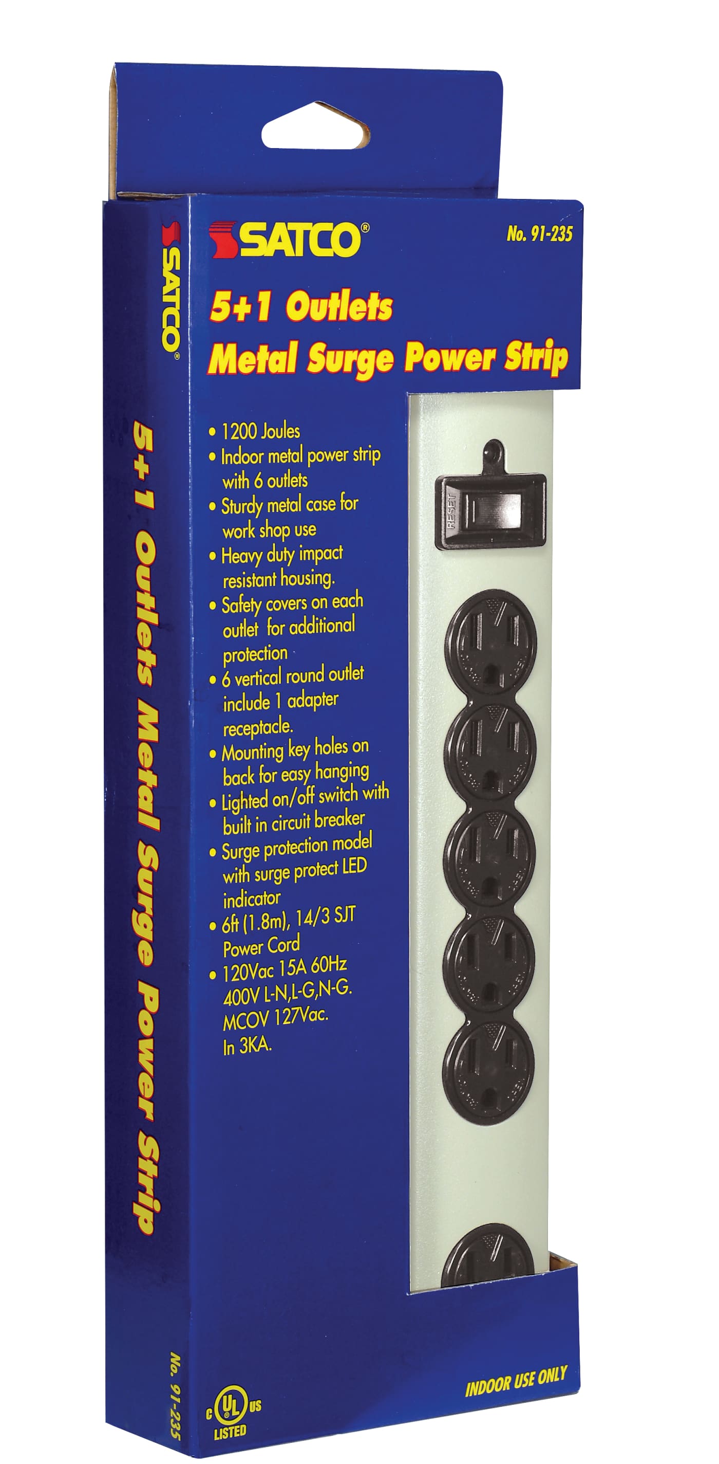 BEIGE 6 OUTLET METAL SURGE - 91-235