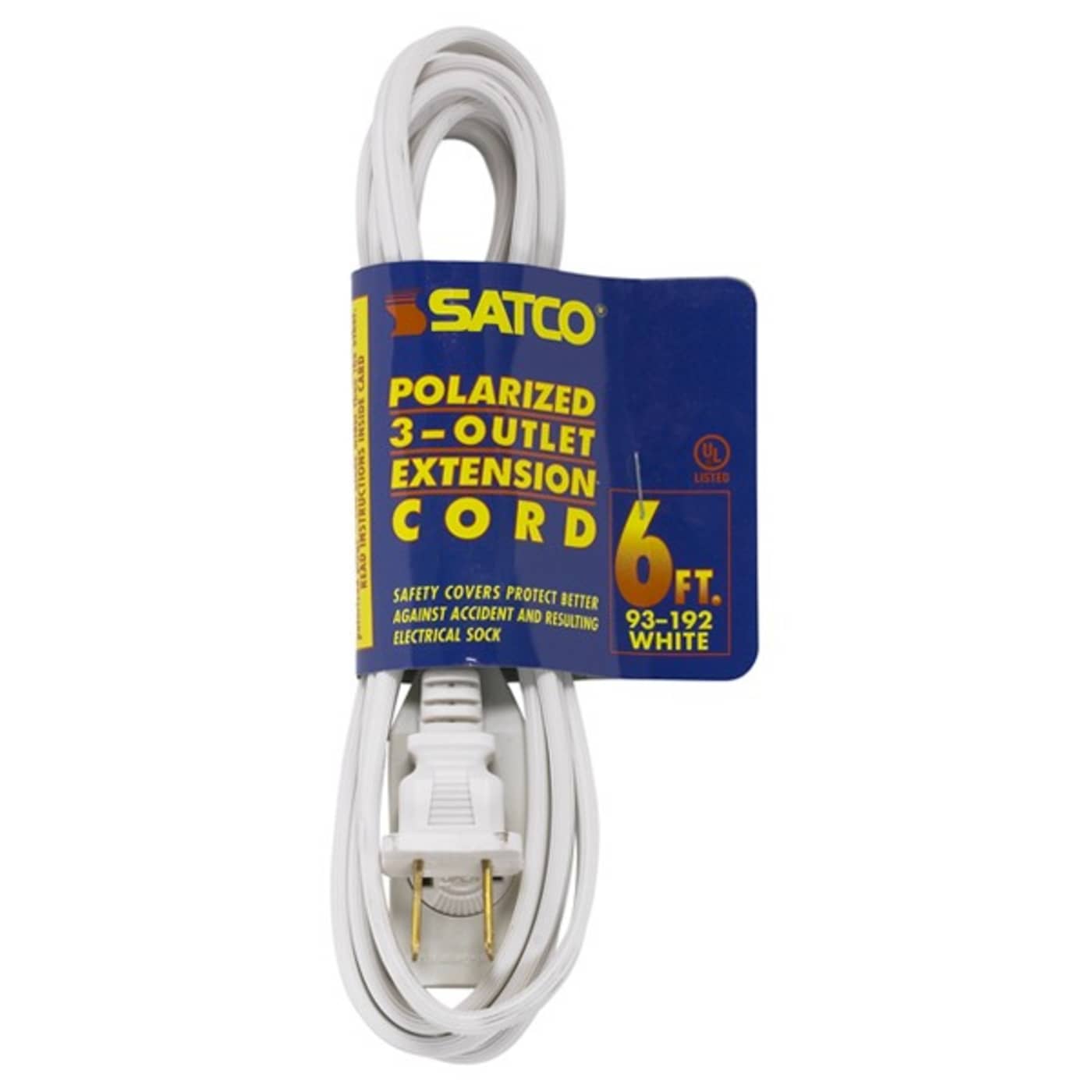 6' WHT EXTENSION CORD 16/2 - 93-192