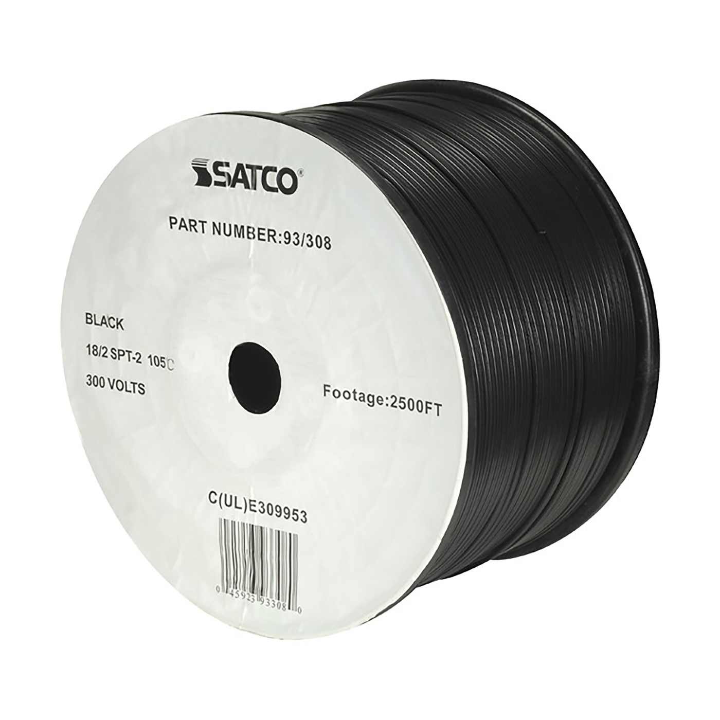 18/2 SPT-2 BLACK 2500 FT SPOOL - 93-308