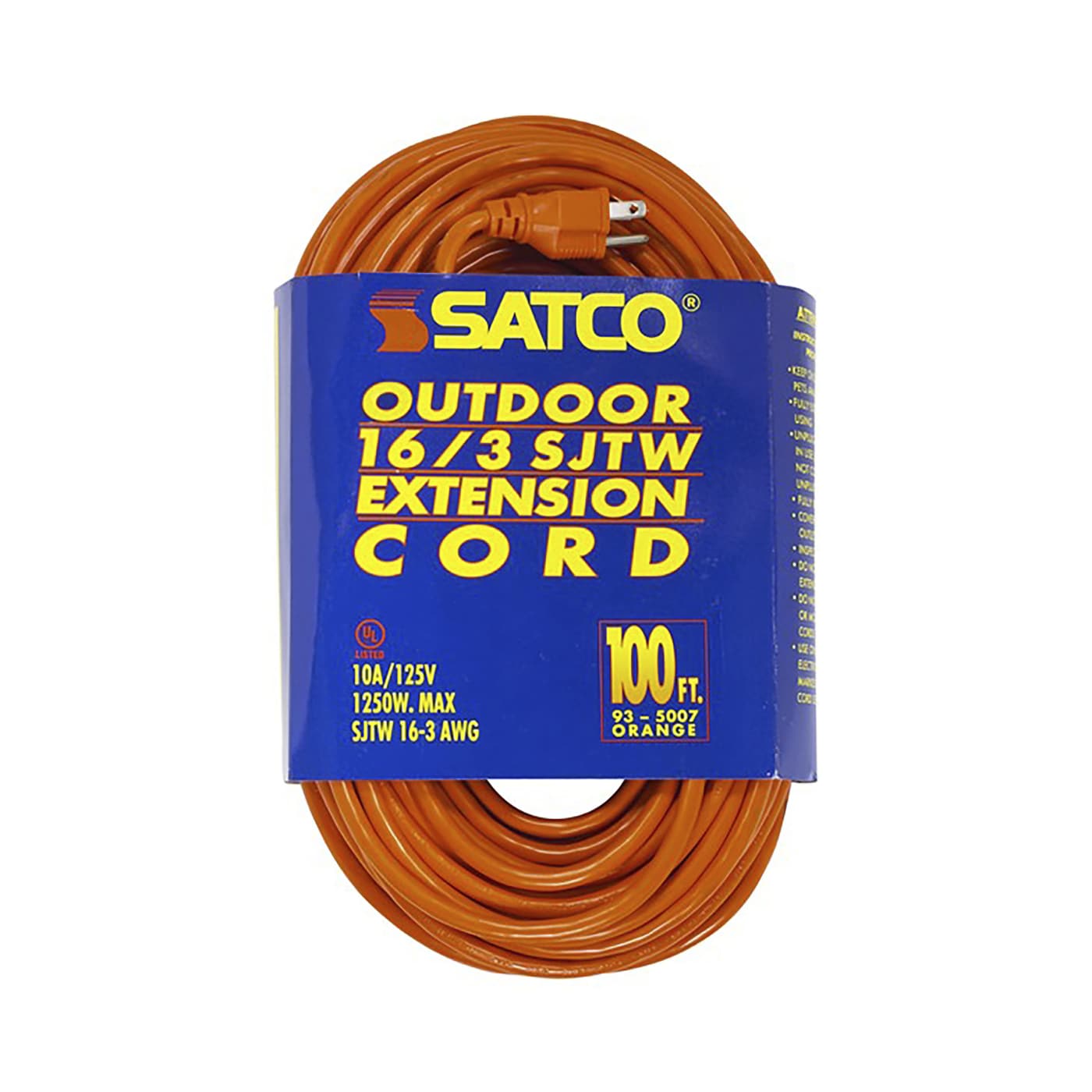 100 FT 16-3 SJTW ORANGE CORD - 93-5007
