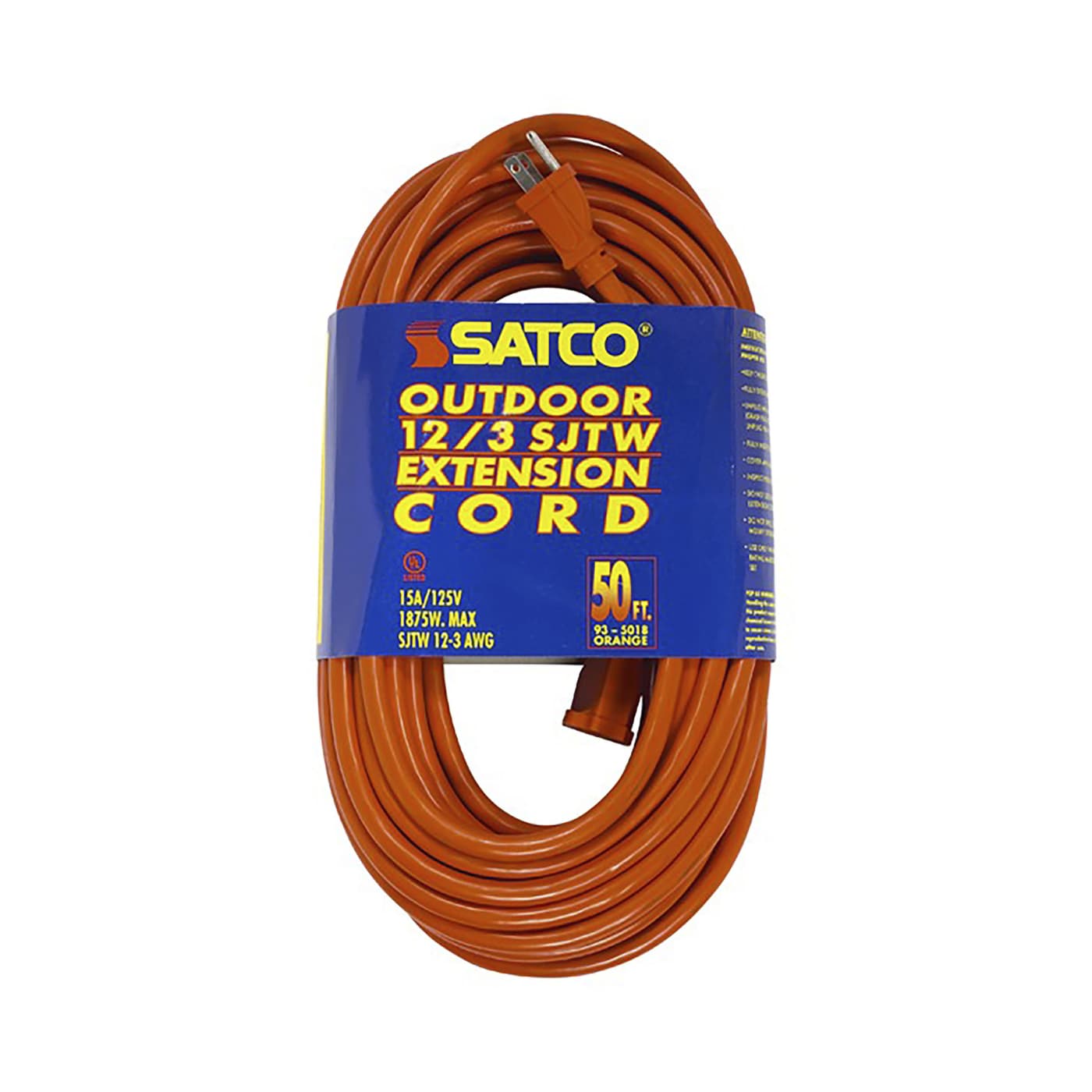 50 FT 12/3 SJTW ORANGE CORD - 93-5018